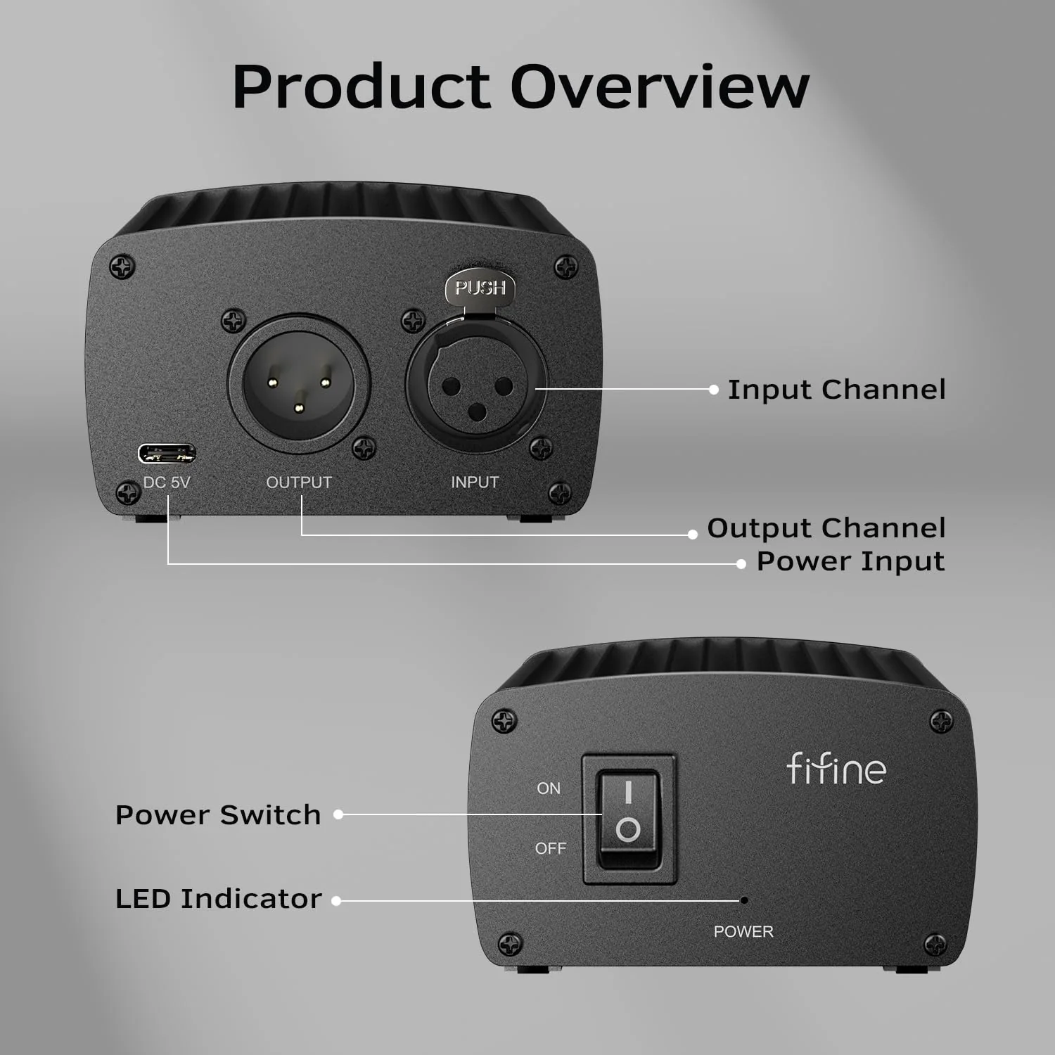 FIFINE 48V Phantom Power with Output/Input, Power Supply for Condenser Microphone, Recording Equipment-PM48 - Image 7