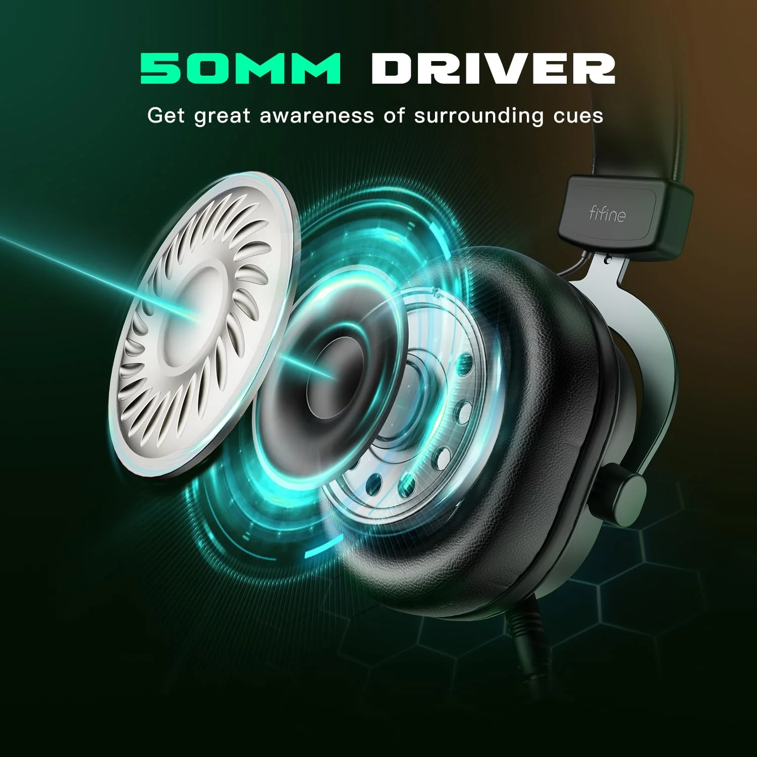 FIFINE Gaming Headset for PC-Wired Headphones with Microphone-7.1 Surround Sound Computer USB Headset for Laptop, Streaming Headphones on PS4/PS5, with EQ Mode, RGB, Soft Ear Pads - AmpliGame H6 Black - Image 7