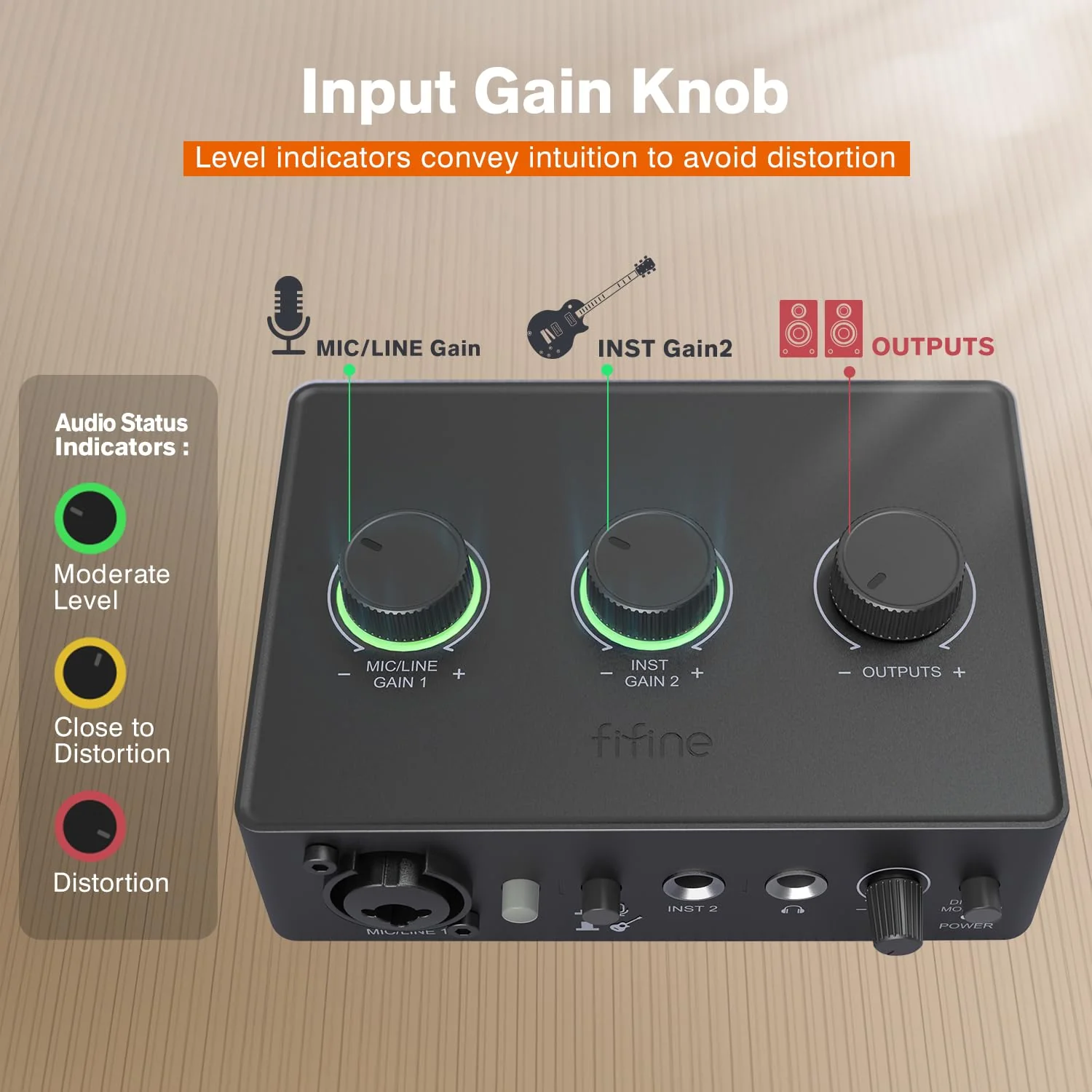 FIFINE PC Audio Mixer for Recording Music, USB Interface for Streaming and Podcasting with XLR, Monitor, 48V Phantom Power, Gain Knob, for Instrument Guitar/Video Content Creation/Vocal-Ampli 1 - Image 6