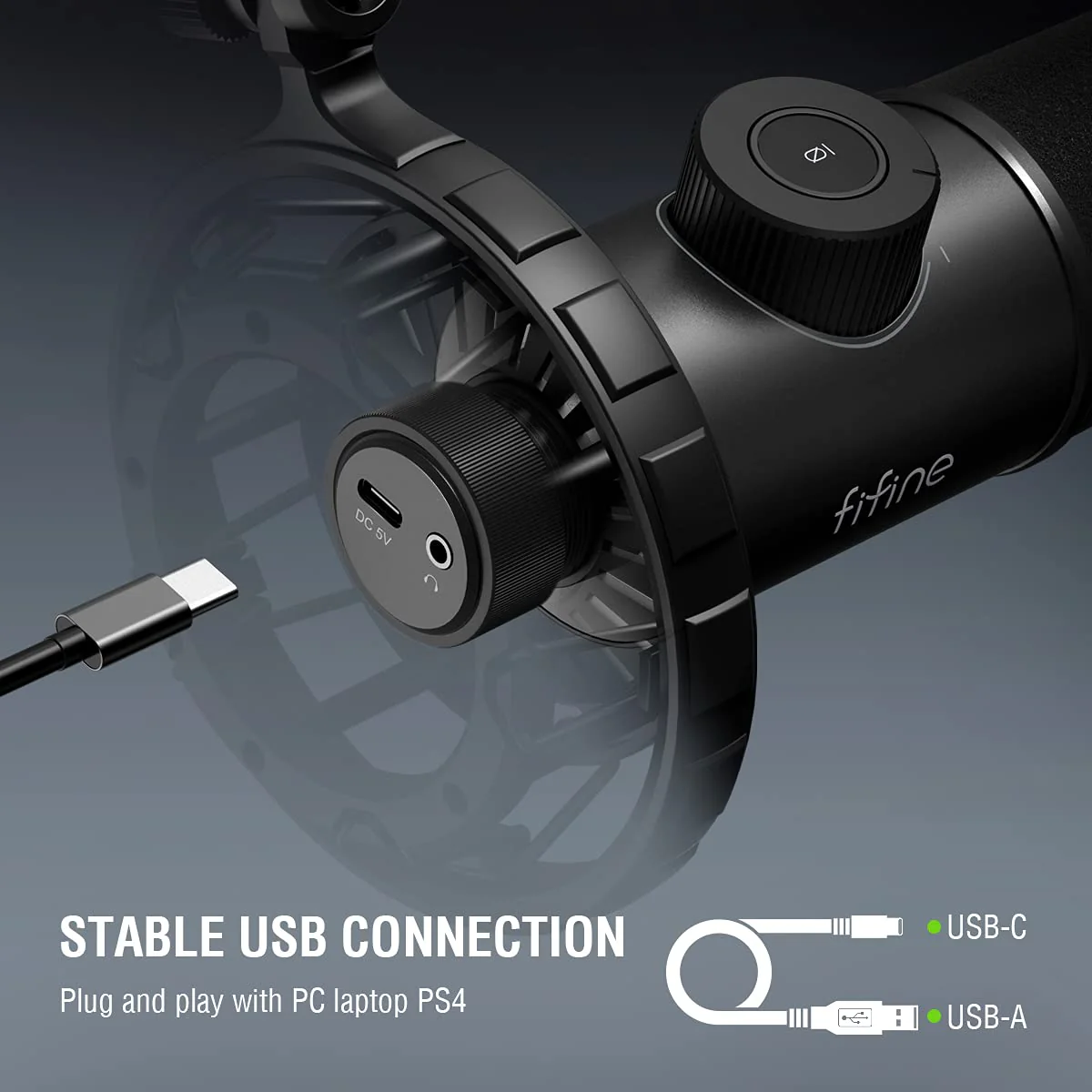 FIFINE USB Gaming Microphone, RGB Dynamic Mic for PC, with Tap-to-Mute Button, Plug & Play Cardioid Mic with Headphone Jack for Streaming, Podcast, Twitch, YouTube, Discord- K658 - Image 8