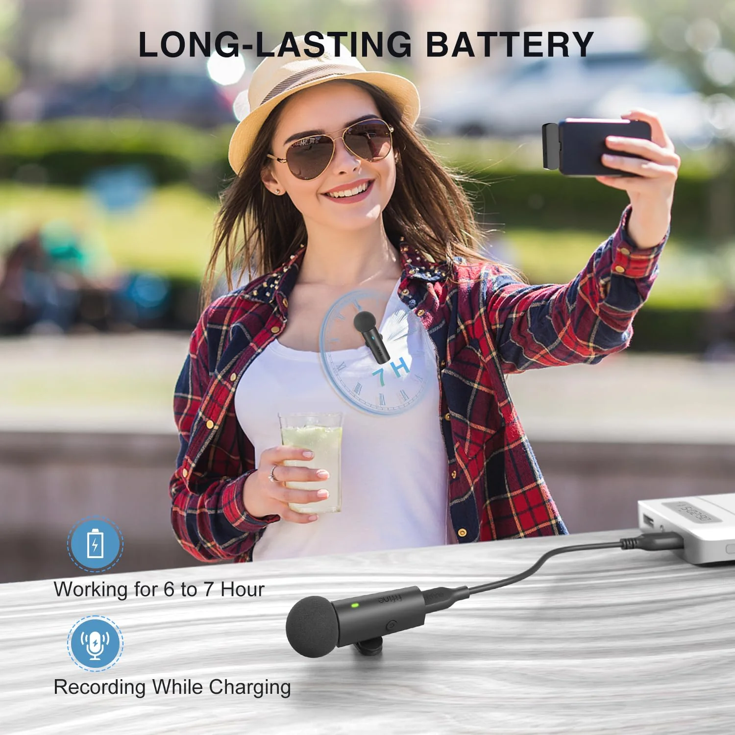 FIFINE Wireless Lavalier System with 2 Microphones, Lapel Mic Clear Sound for YouTube Video Interview Vlog, Dual Mini Mic with Type C Receiver for Android Phone/Tablet/Iphone15(USB C) Laptop-M8 M8 (Two Mics) - Image 6