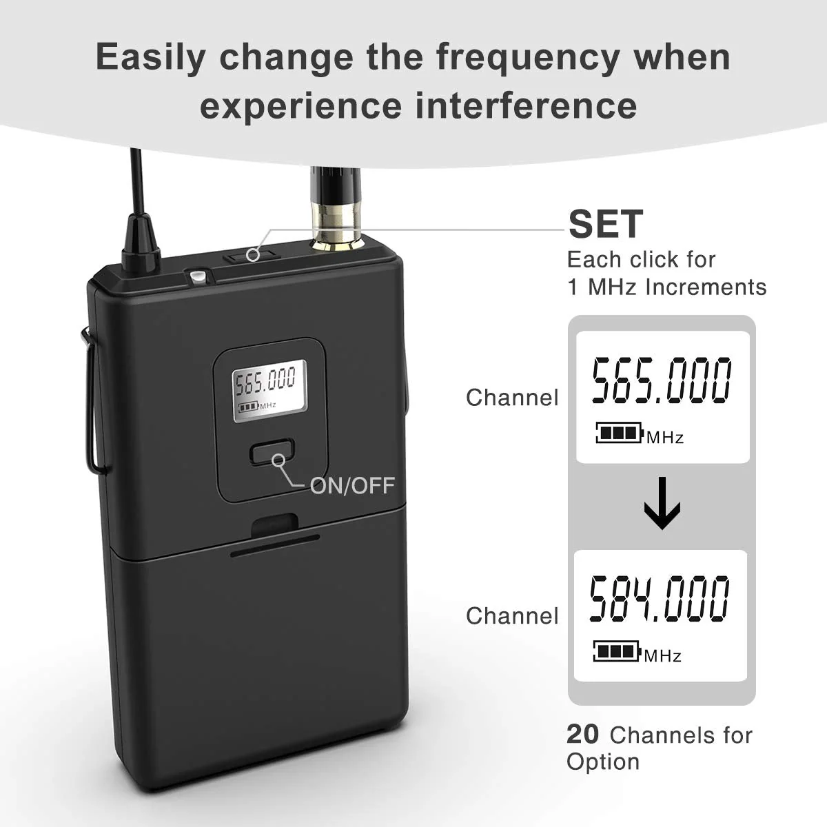 FIFINE Wireless Microphone System, Wireless Microphone set with Headset and Lavalier Lapel Mics, Beltpack Transmitter and Receiver,Ideal for Teaching, Preaching and Public Speaking Applications-K037B - Image 2