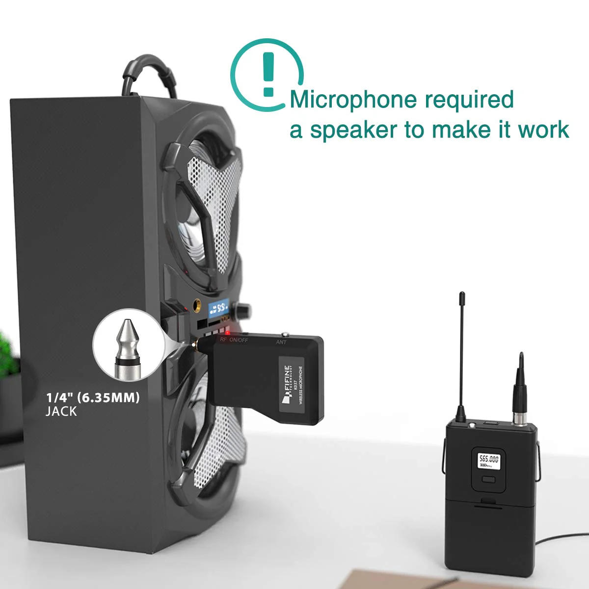 FIFINE Wireless Microphone System, Wireless Microphone set with Headset and Lavalier Lapel Mics, Beltpack Transmitter and Receiver,Ideal for Teaching, Preaching and Public Speaking Applications-K037B - Image 3
