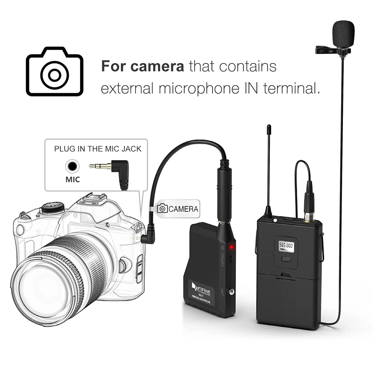 FIFINE Wireless Microphone System, Wireless Microphone set with Headset and Lavalier Lapel Mics, Beltpack Transmitter and Receiver,Ideal for Teaching, Preaching and Public Speaking Applications-K037B - Image 6