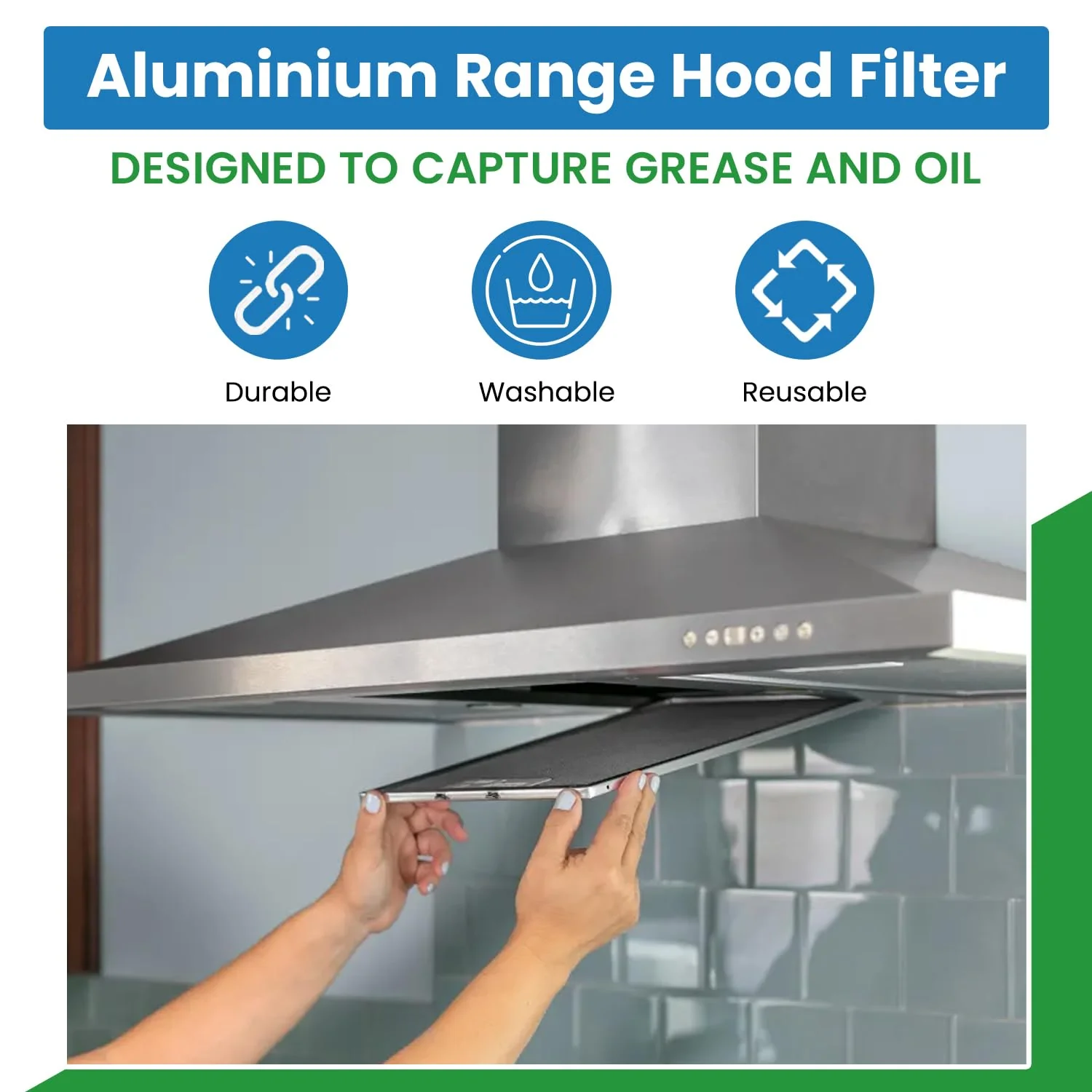 Filter Everything Replacement Range Hood Filter Compatible With 883148, 610046, RLP1102 – Fits 11.5” x 11.75” x 0.375” – Air Cleaner Filter for Grease & Odor – 1-Pack - Image 2