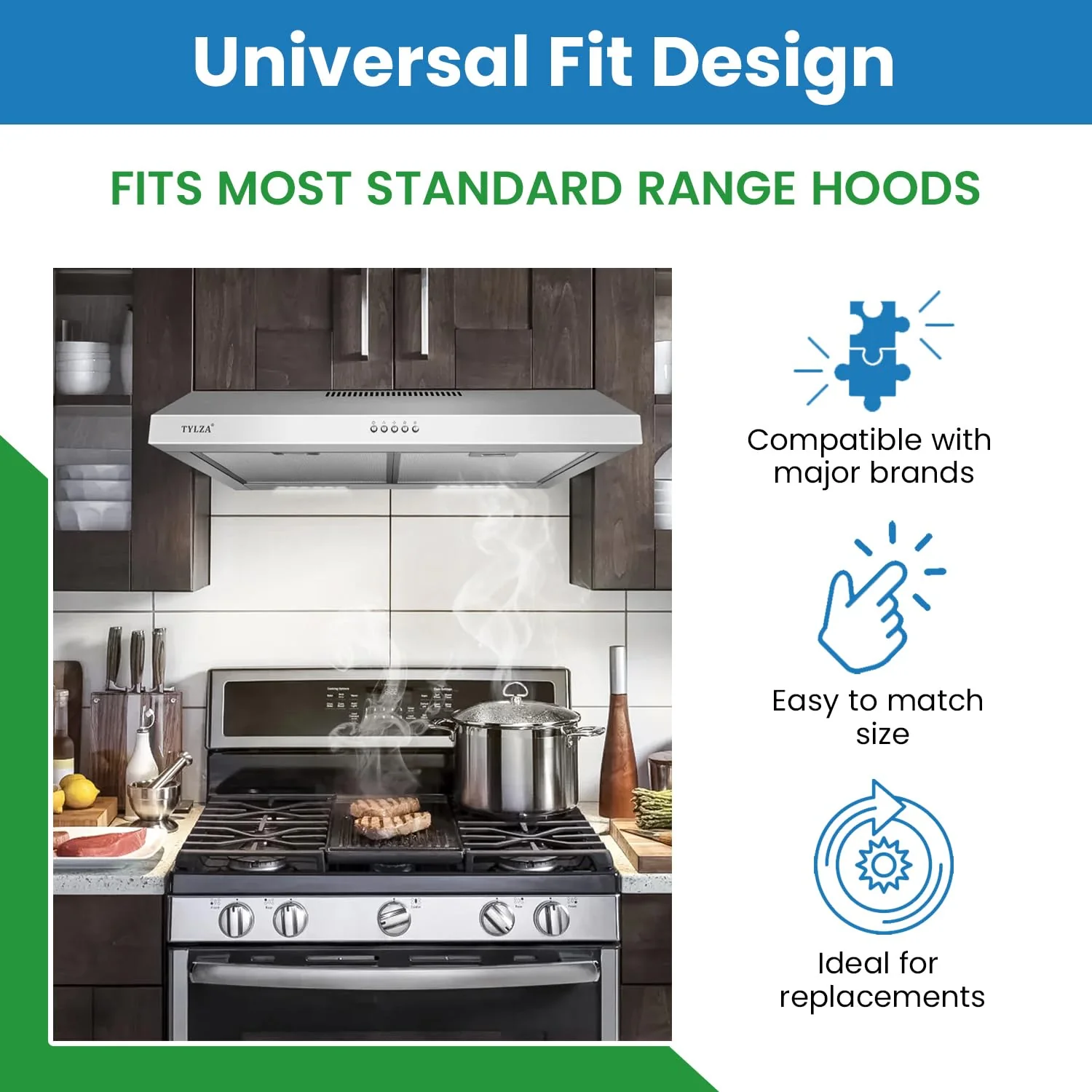 Filter Everything Replacement Range Hood Filter Compatible With 883148, 610046, RLP1102 – Fits 11.5” x 11.75” x 0.375” – Air Cleaner Filter for Grease & Odor – 1-Pack - Image 4