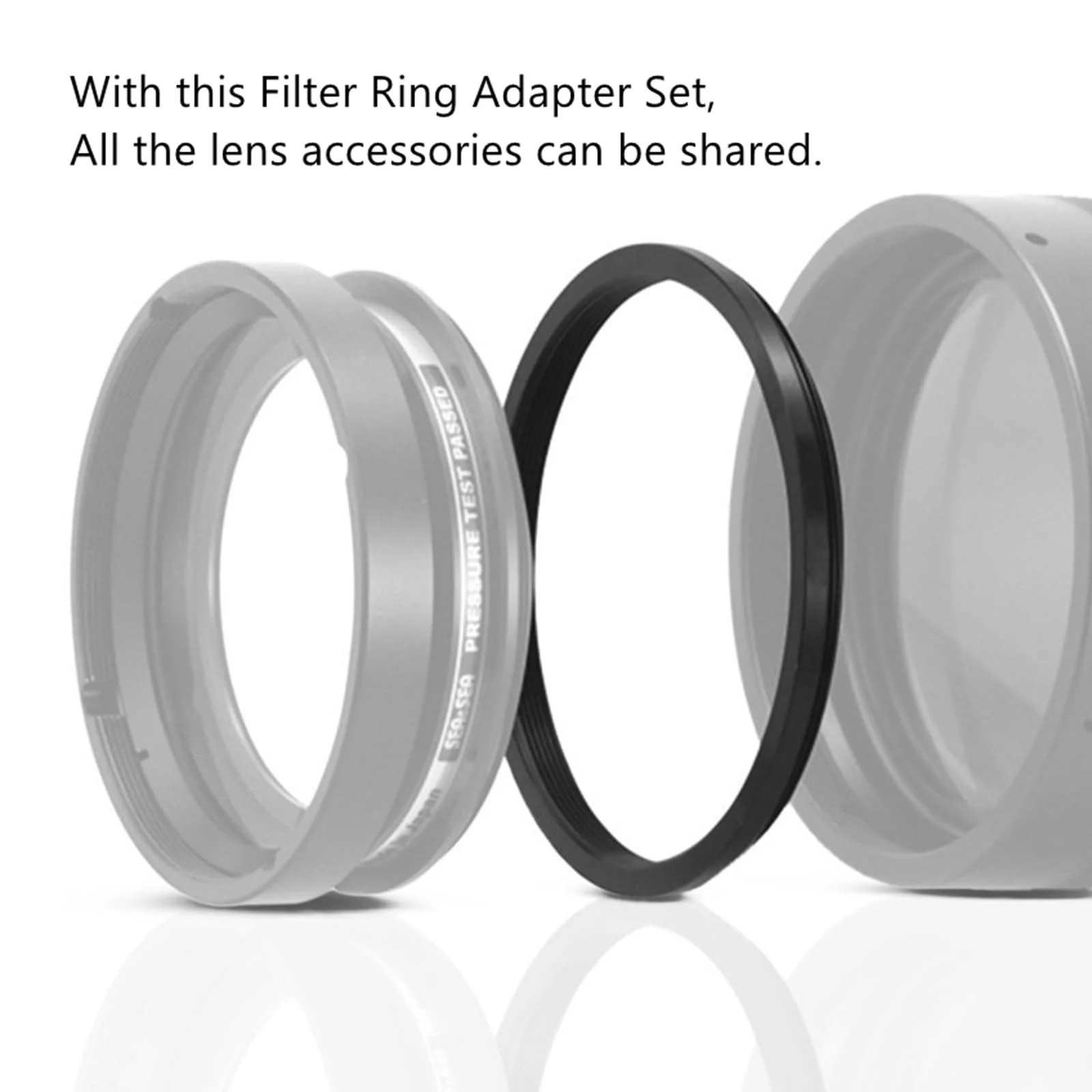 Filter Ring Adapter Set 18 Pieces, Camera Lens Filter Stepping Rings Kit, Lightweight and Durable Aluminum, 9 Pcs Step Up Rings Set and 9 Pcs Step Down Rings Set, Black - Image 2