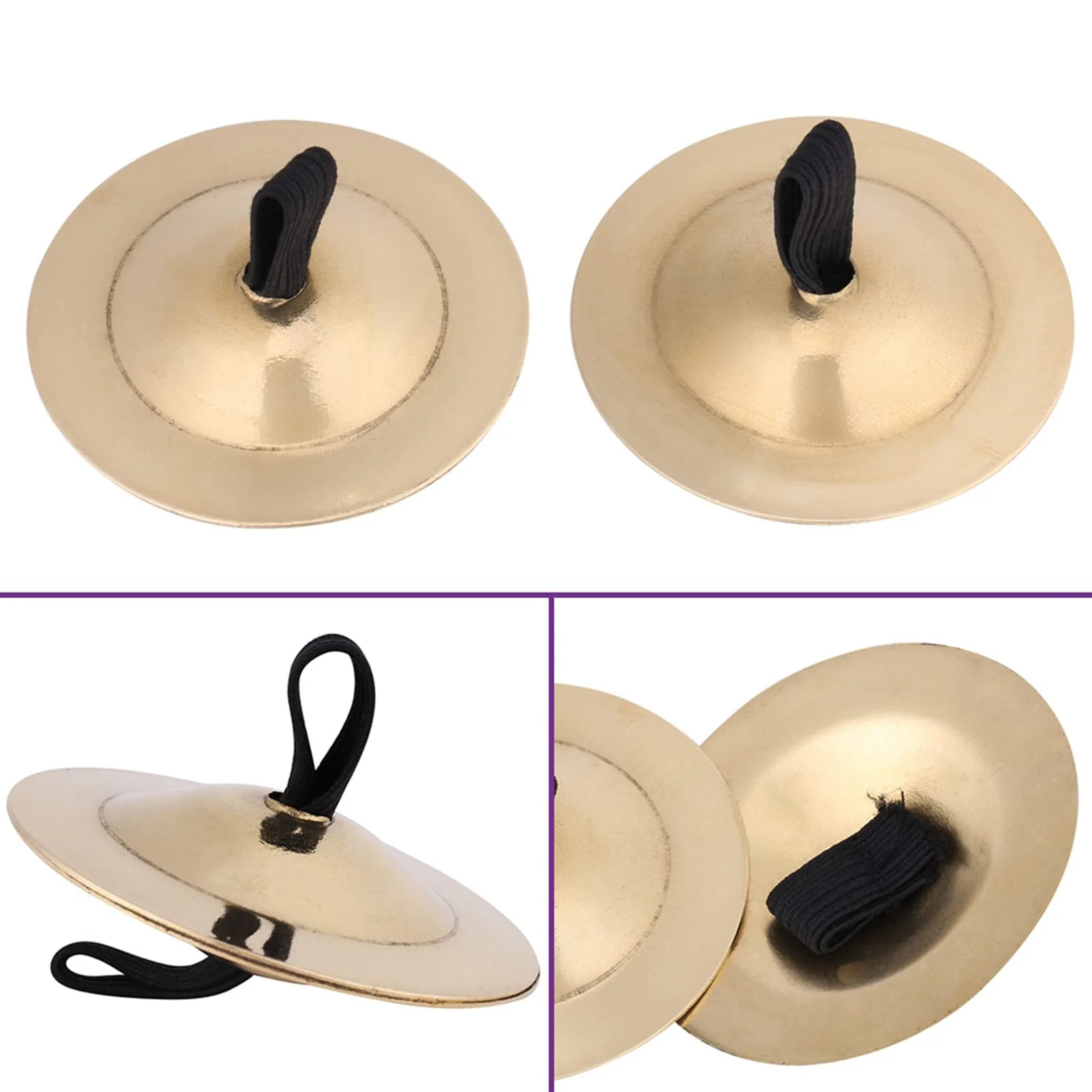 Finger Cymbals, 2pcs Belly Dance Finger Cymbals Brass Finger Dancing Zills Musical Instrument Dancing Accessory for Dancer Party, Single Hand Operation Only - Image 5