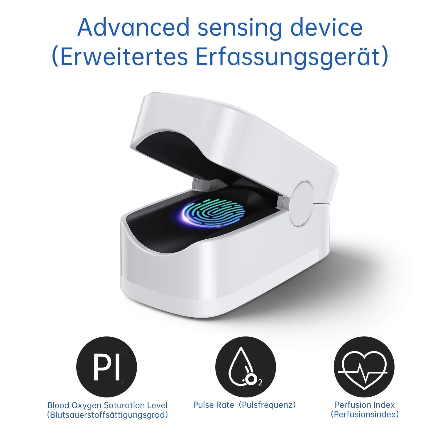 Finger Pulse Oximeter with Alarm, Ideal for Quick Oxygen Saturation (SpO2) Results, OLED Display, Simple Pulse Monitor for Adults, White YMB201 - Image 3