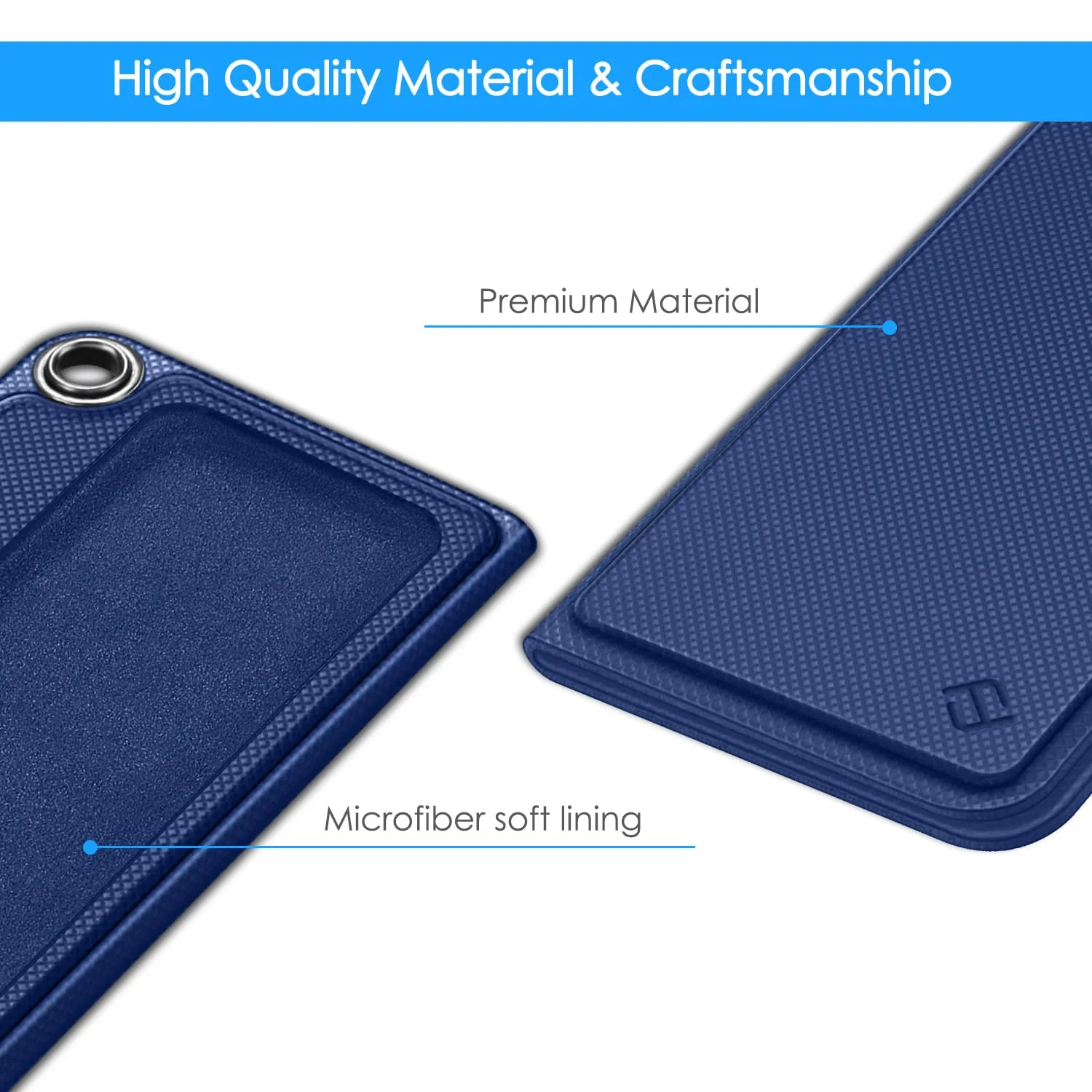 Fintie Protective Case for Alivecor Kardia Mobile, Premium PU Leather Carrying Cover with Magnetic Closure and Key Holder for KardiaMobile EKG Heart Monitor, [Not Fit KardiaMobile 6L], Navy - Image 3