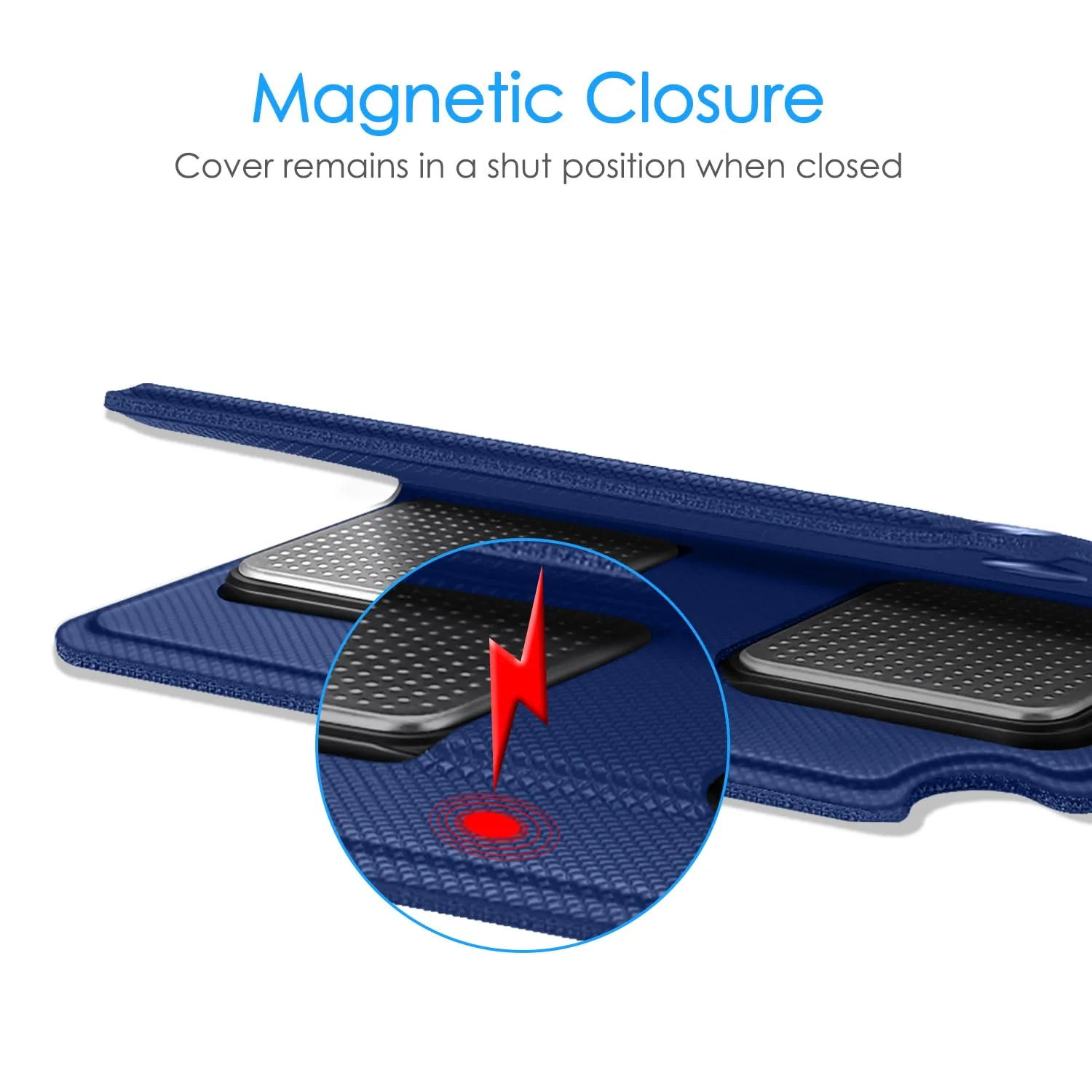Fintie Protective Case for Alivecor Kardia Mobile, Premium PU Leather Carrying Cover with Magnetic Closure and Key Holder for KardiaMobile EKG Heart Monitor, [Not Fit KardiaMobile 6L], Navy - Image 4