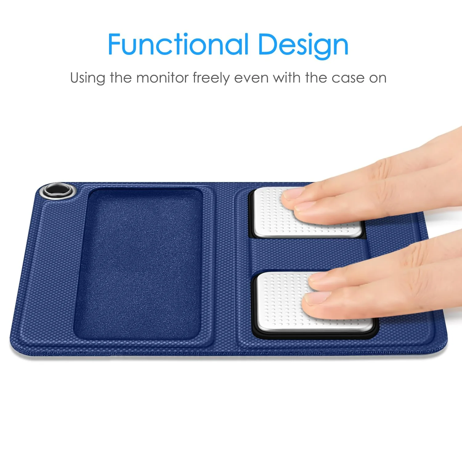Fintie Protective Case for Alivecor Kardia Mobile, Premium PU Leather Carrying Cover with Magnetic Closure and Key Holder for KardiaMobile EKG Heart Monitor, [Not Fit KardiaMobile 6L], Navy - Image 5