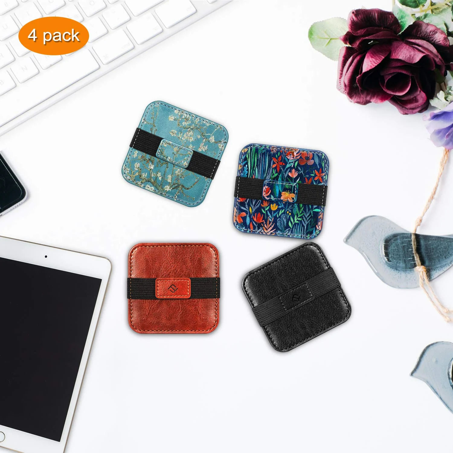 Fintie Screen Cleaning Pad, Soft Cloth Wipes for iPad, iPhone, MacBook, Tablets, Laptop Screen, Screen Cleaner with Elastic Strap, 4 Pack Blossom - Image 6