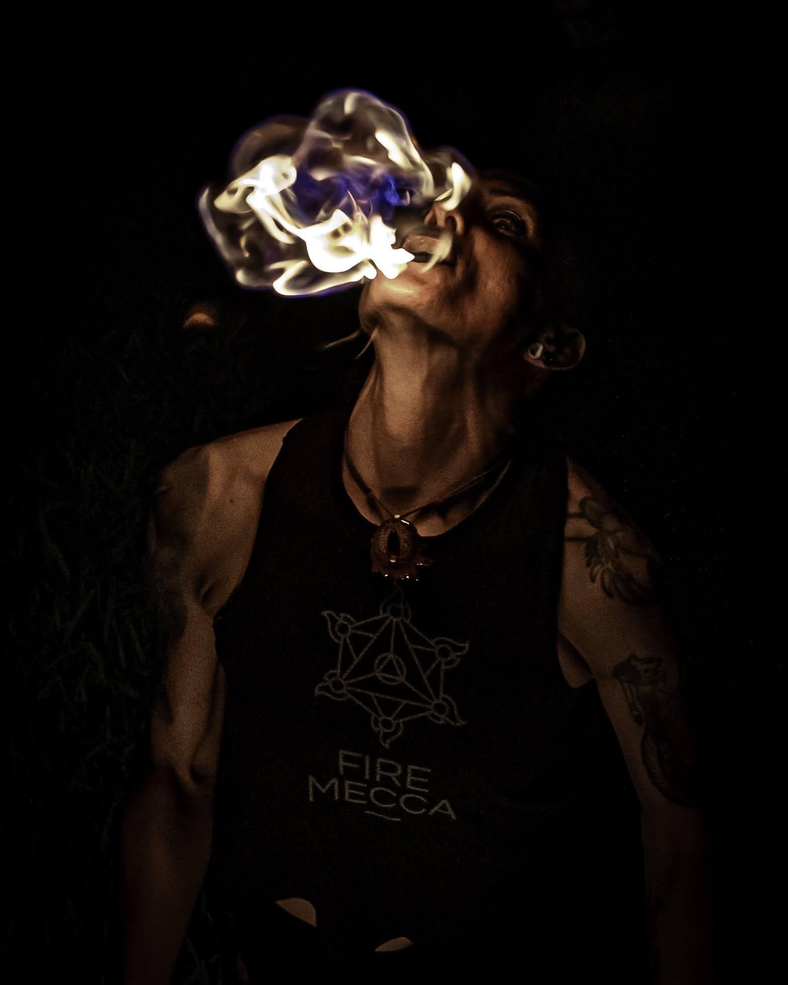 Fire Eating Torch – 2 Inch Woven Kevlar MoonBlaze Head – 17 Inches Long – Sold Individually – Fire Breathing, Spitting, Blower, Circus, Flow, Dance Prop – For Festivals & Performances – By FIRE MECCA Large - Image 2