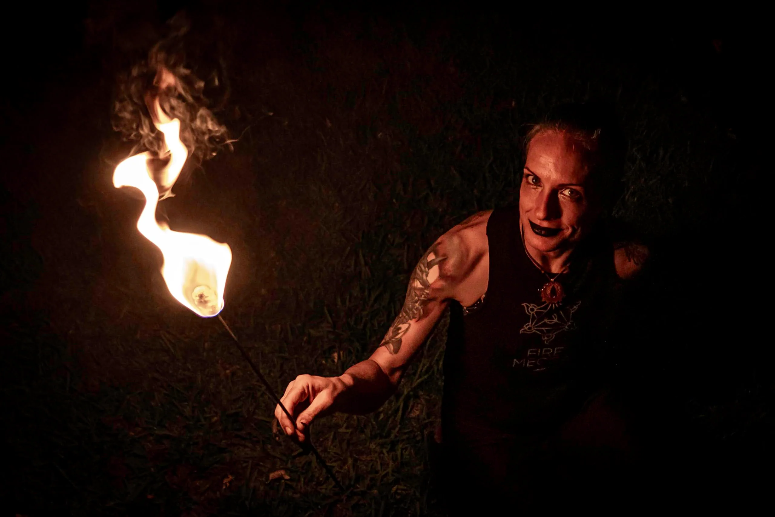 Fire Eating Torch – 2 Inch Woven Kevlar MoonBlaze Head – 17 Inches Long – Sold Individually – Fire Breathing, Spitting, Blower, Circus, Flow, Dance Prop – For Festivals & Performances – By FIRE MECCA Large - Image 4