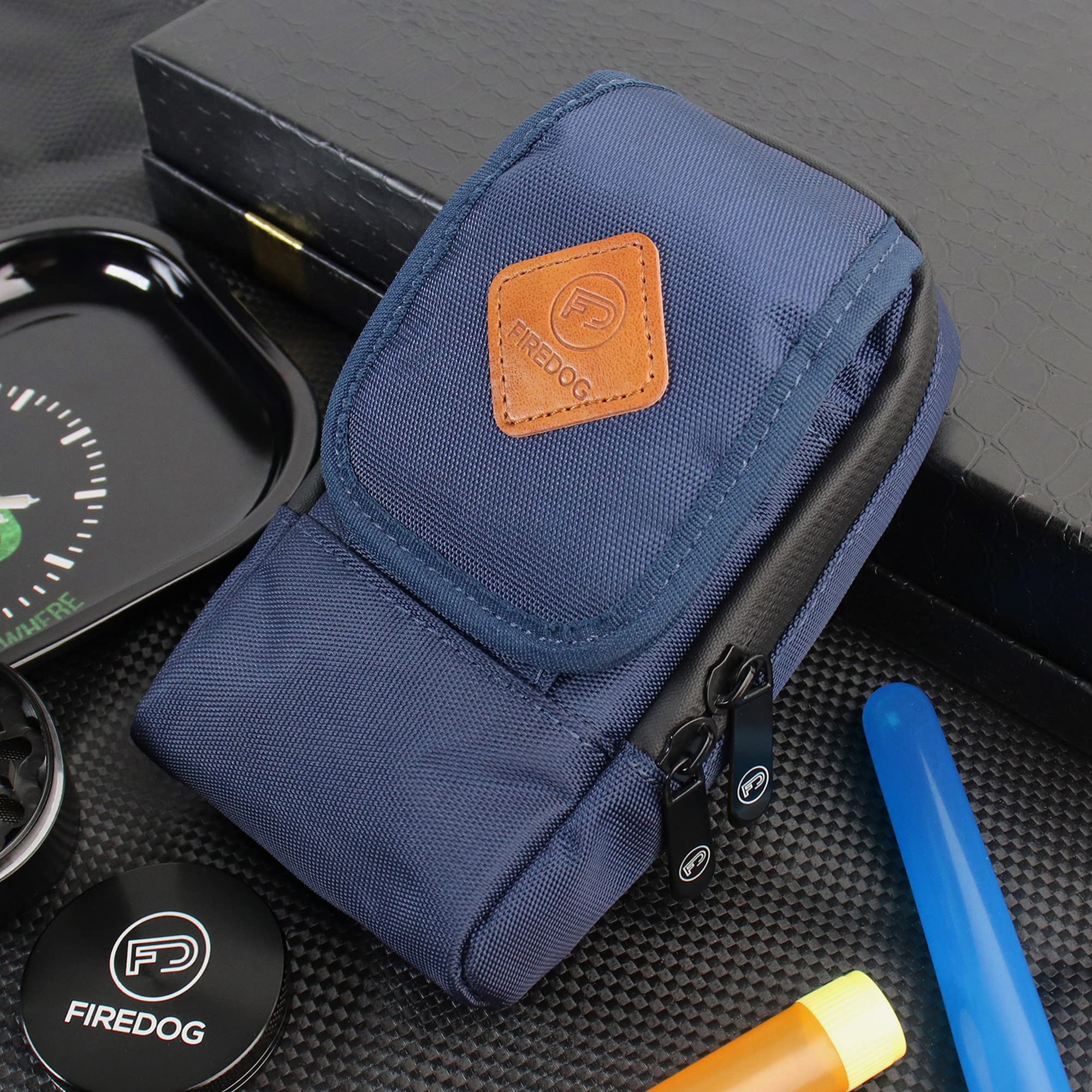 FIREDOG Smell Proof Bag, Odor Proof Pouch Carbon Lined Smell Proof Case Container for Travel Storage (Blue) Blue - Image 8