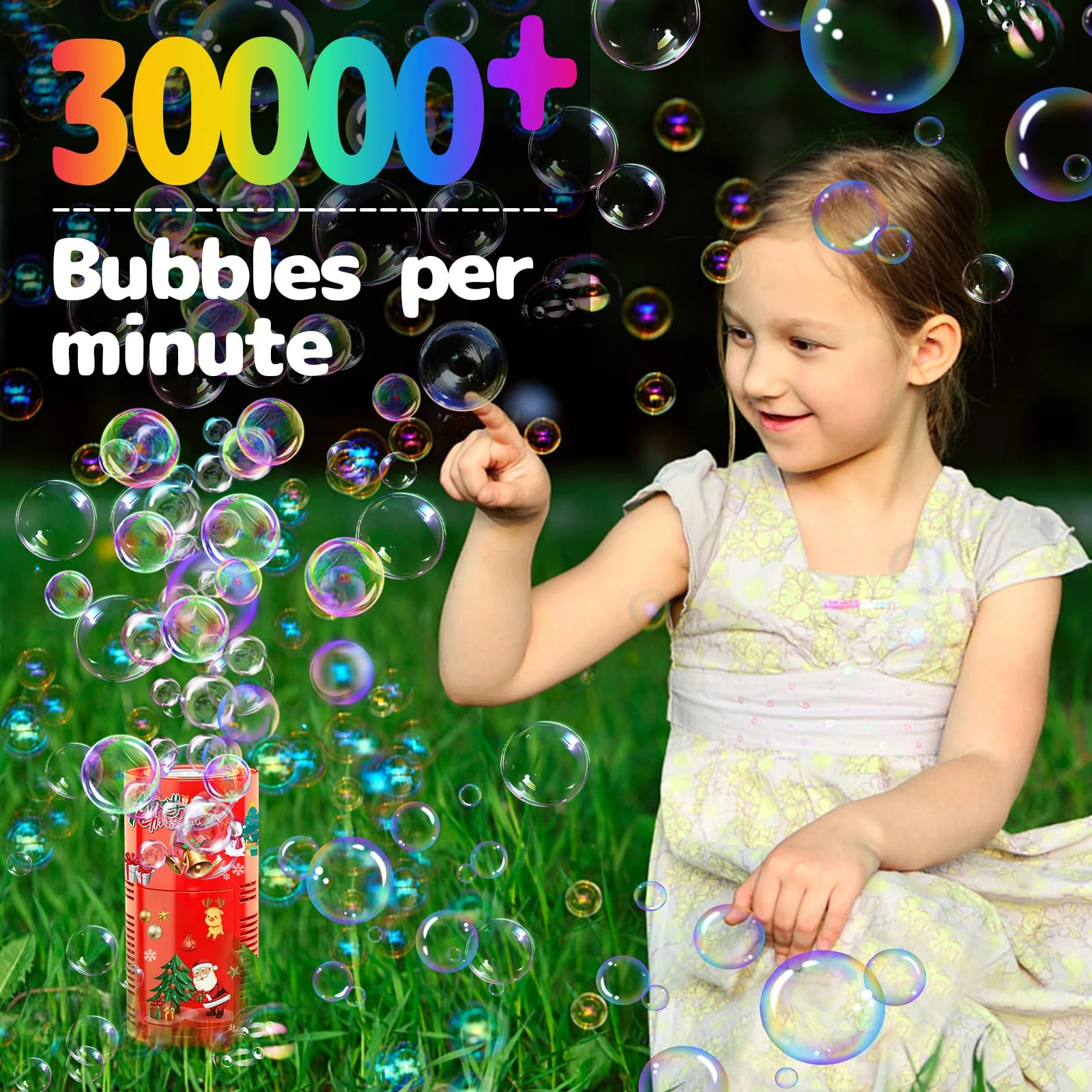 Fireworks Bubble Machine with Lights for Party (13 Holes), Firework Bubble Machine, Kids Bubble Machine with Closeable Sound, Party, Christmas, Chinese New Year 13 Holes - Image 4