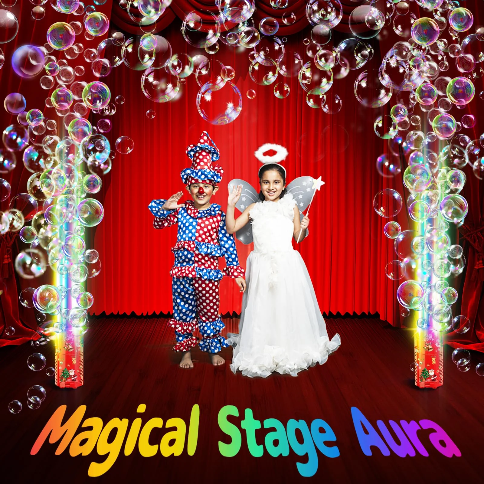 Fireworks Bubble Machine with Lights for Party (13 Holes), Firework Bubble Machine, Kids Bubble Machine with Closeable Sound, Party, Christmas, Chinese New Year 13 Holes - Image 6