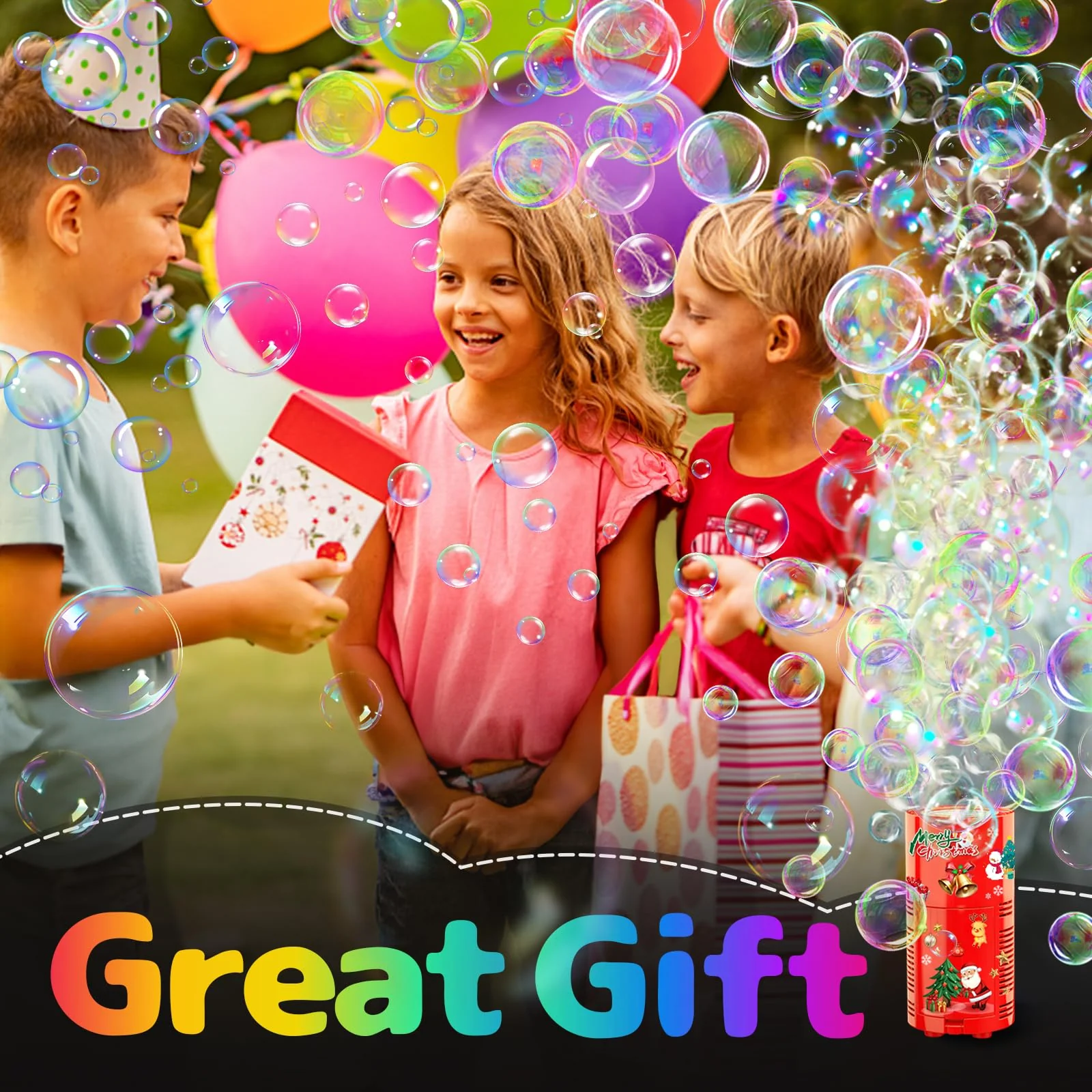Fireworks Bubble Machine with Lights for Party (13 Holes), Firework Bubble Machine, Kids Bubble Machine with Closeable Sound, Party, Christmas, Chinese New Year 13 Holes - Image 7