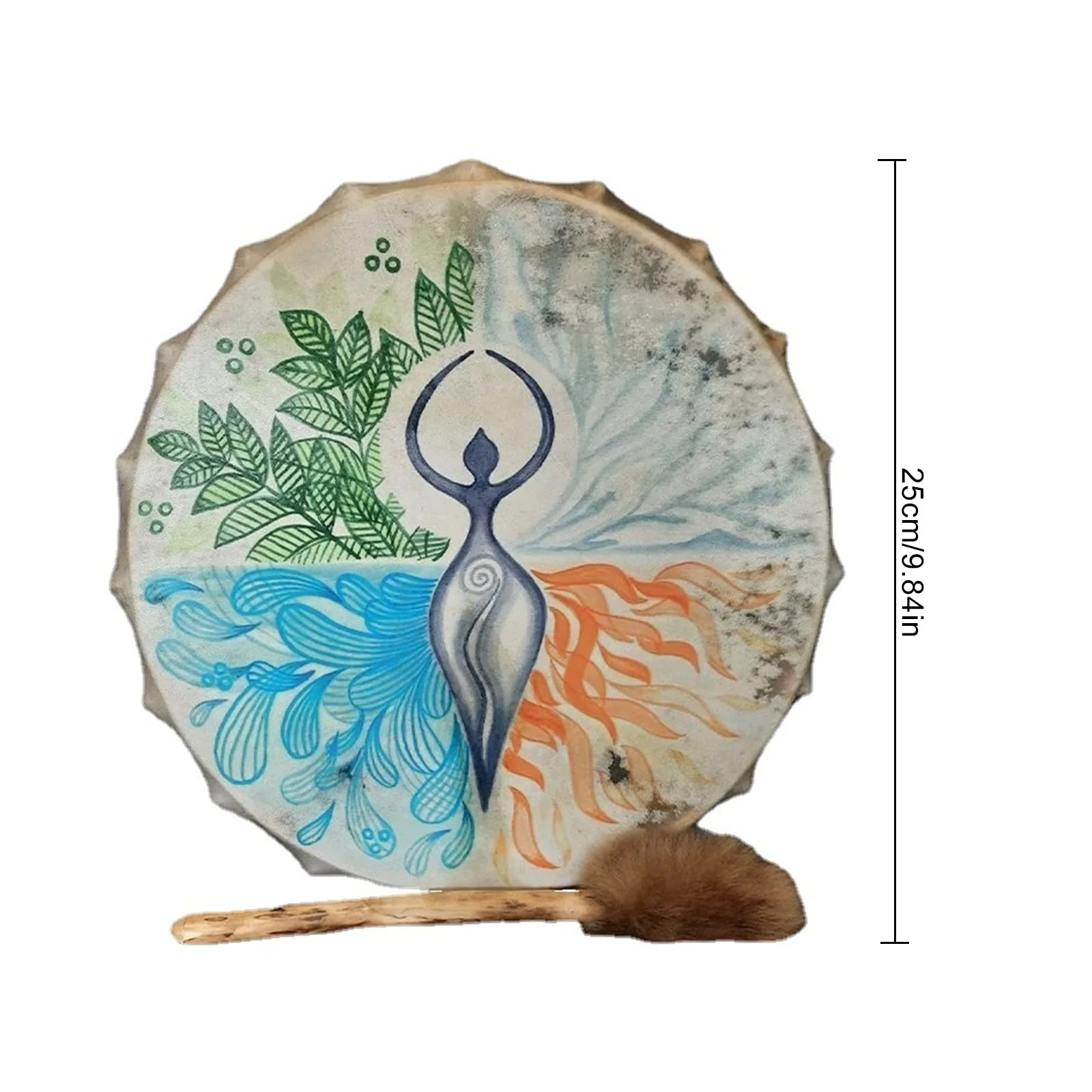Firlar Shaman Drum,10 Inch Shaman Hand Drum With Drum Stick, Instrumental Shaman Alchemy Moon Drum, Sound Healer Shaman Drum For Spiritual Music, Reflection And Meditation - Image 6