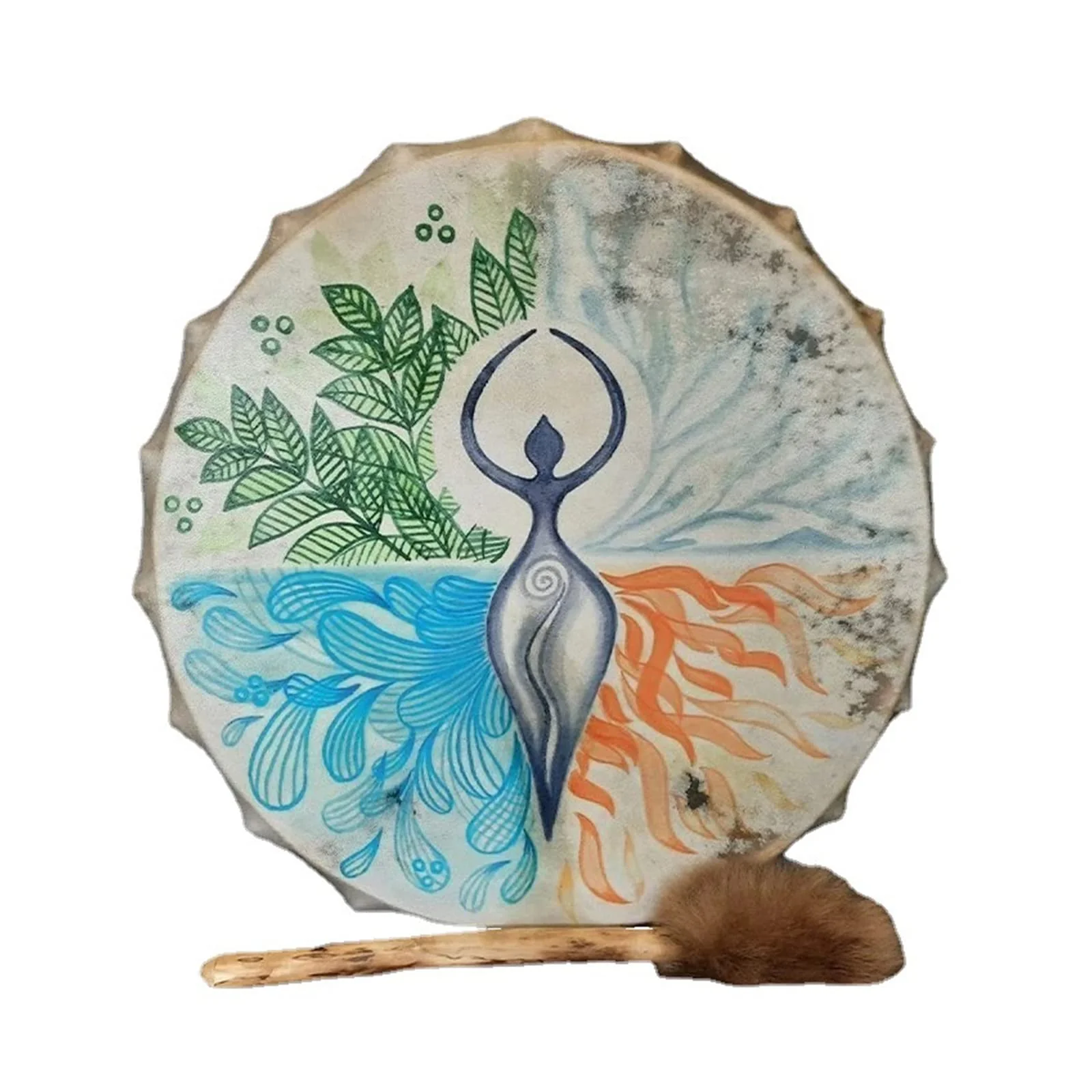 Firlar Shaman Drum,10 Inch Shaman Hand Drum With Drum Stick, Instrumental Shaman Alchemy Moon Drum, Sound Healer Shaman Drum For Spiritual Music, Reflection And Meditation - Image 7