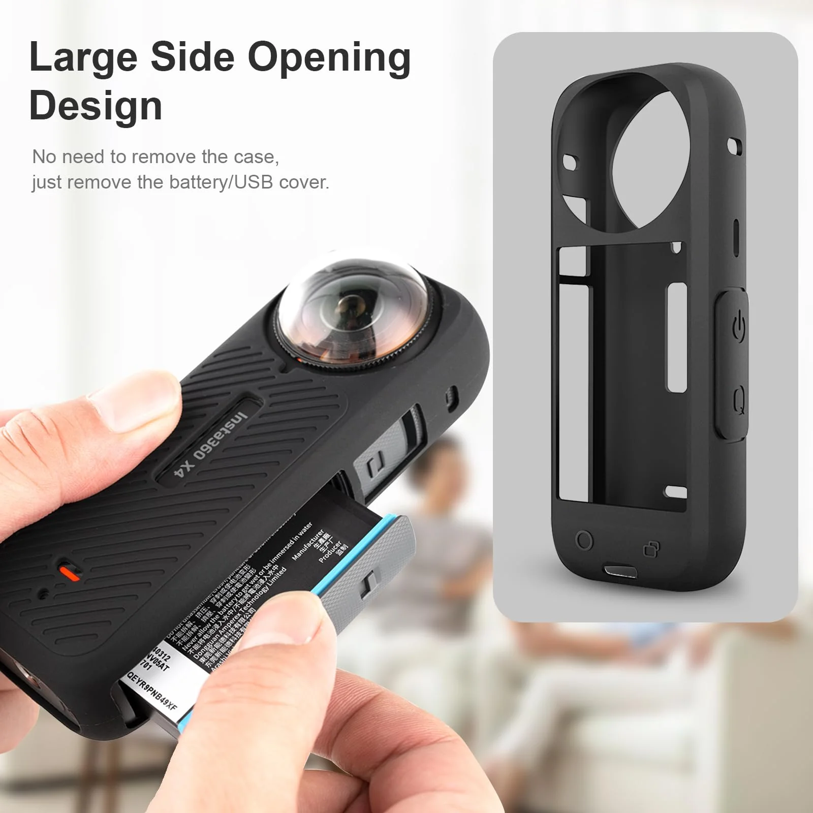 FitStill Protection Accessories Kit Only for Insta 360 X4 Optical Tempered Glass Screen Protector(2 PCS)+Rubber Lens Cap+Silicone Rubber Protective Case+Silicone Support Base Mount Insta 360x4 Accessory - Image 3