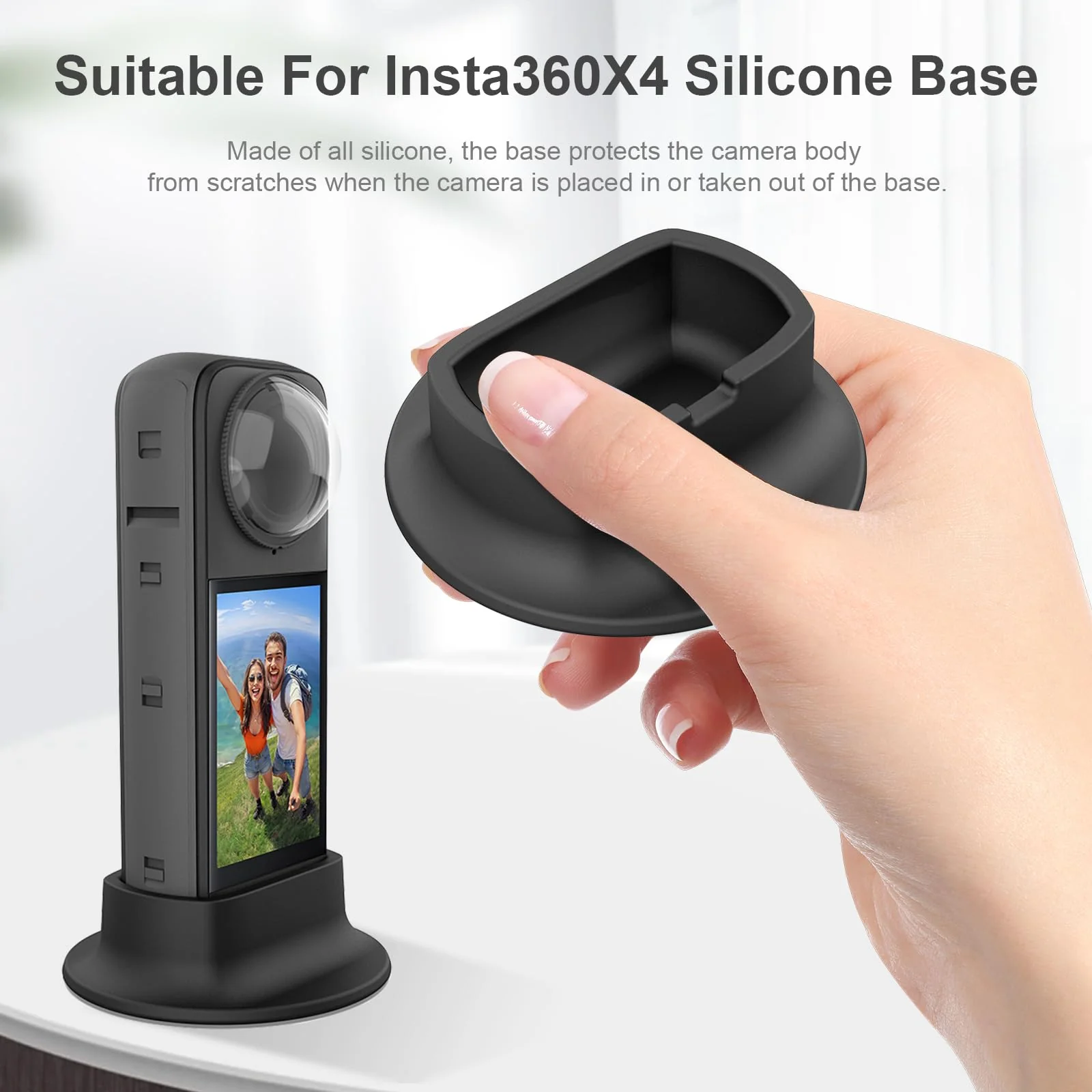 FitStill Protection Accessories Kit Only for Insta 360 X4 Optical Tempered Glass Screen Protector(2 PCS)+Rubber Lens Cap+Silicone Rubber Protective Case+Silicone Support Base Mount Insta 360x4 Accessory - Image 4