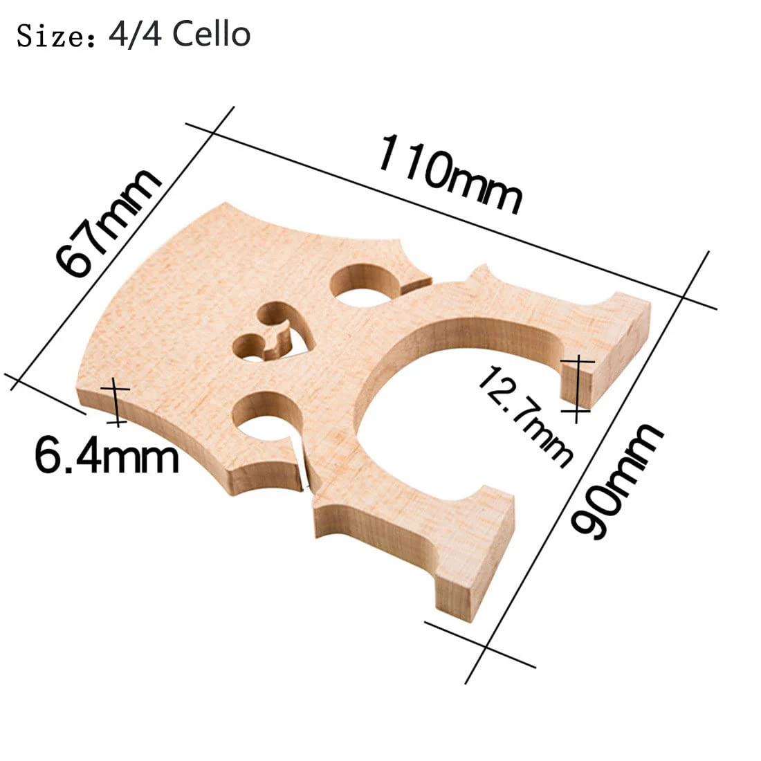 Fitted 4/4 Full Size Cello Maple Bridge Finer Grade Solid Maple Wood Cello Bridge Replacement Cello Parts & Accessory - Image 3