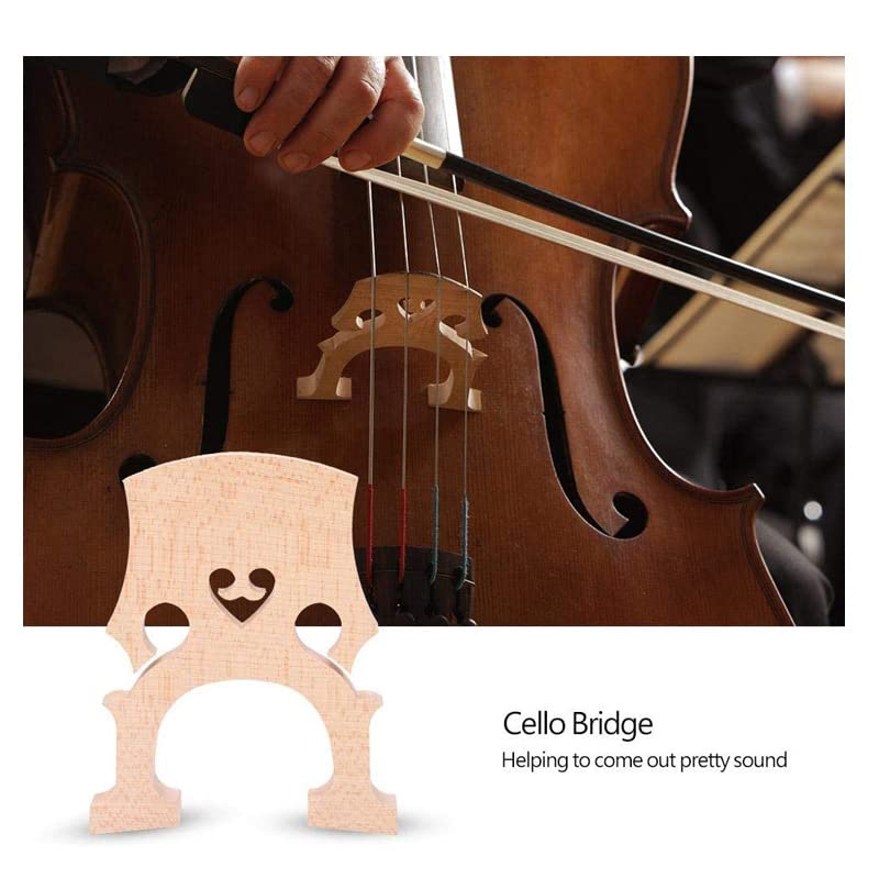 Fitted 4/4 Full Size Cello Maple Bridge Finer Grade Solid Maple Wood Cello Bridge Replacement Cello Parts & Accessory - Image 4
