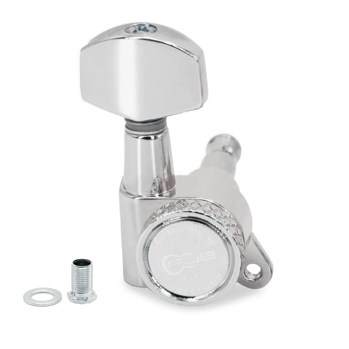 FJB Guitar Locking Tuners 6 Pieces Lock String Tuner Machine Head Square Handle Key Pegs Replacement For Classic Acoustic Elecric Guitar For ST TL LP Style-Chrome 6Right 6 Right Chrome-Locking - Image 4