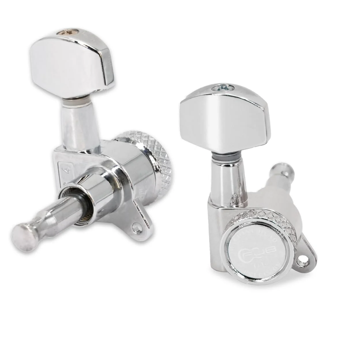 FJBGuitar 6Pieces Tuning Pegs Acoustic Guitar Machine Heads Electric Guitar 1:18 Tuning Pegs Keys Knobs String Tuner 3 Left + 3 Right-Chrome 3L+3R Chrome-Standard - Image 2