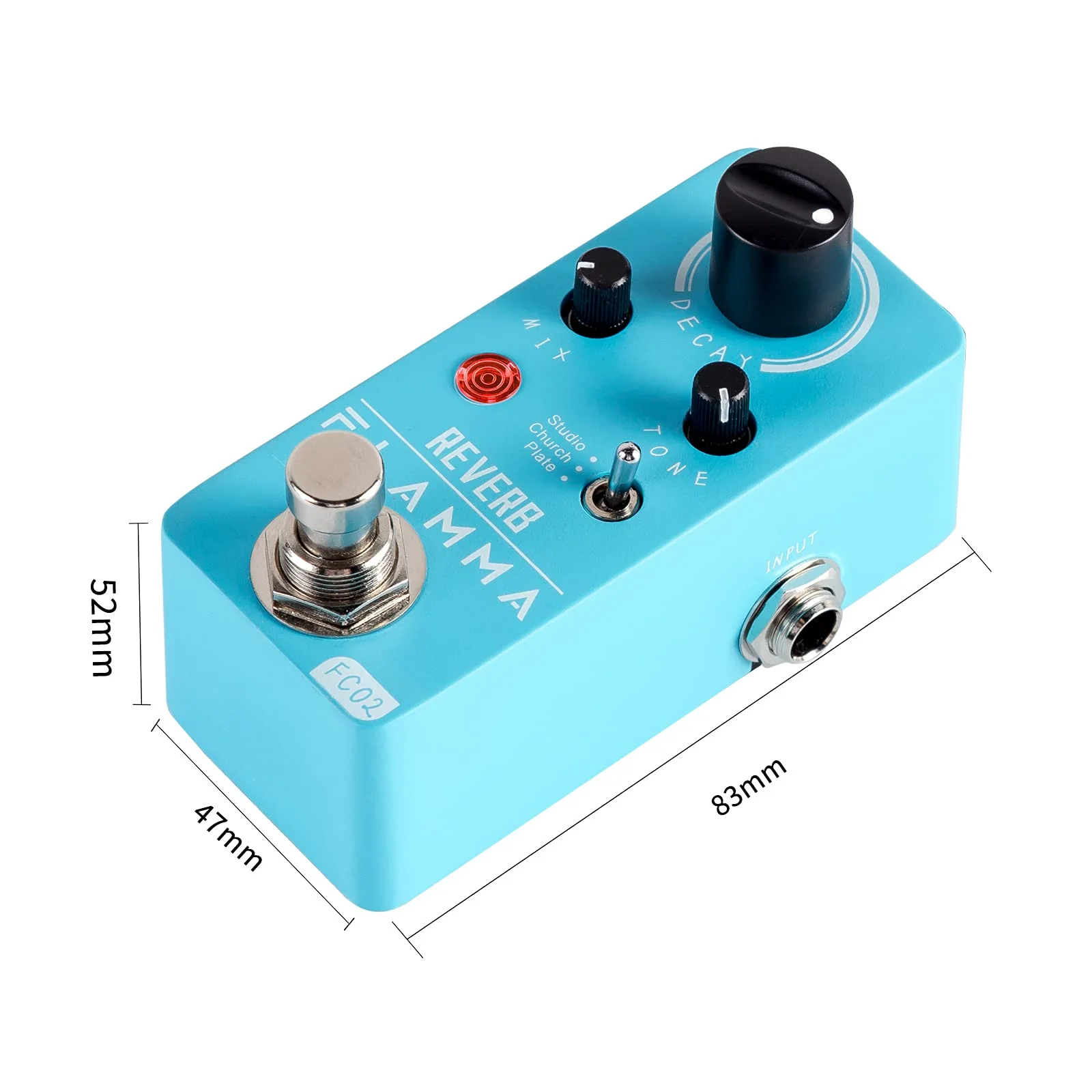 FLAMMA FC02 Mini Reverb Pedal Digital Guitar Pedal with 3 Reverb Effects Church Plate Studio True Bypass FC02 Reverb - Image 8