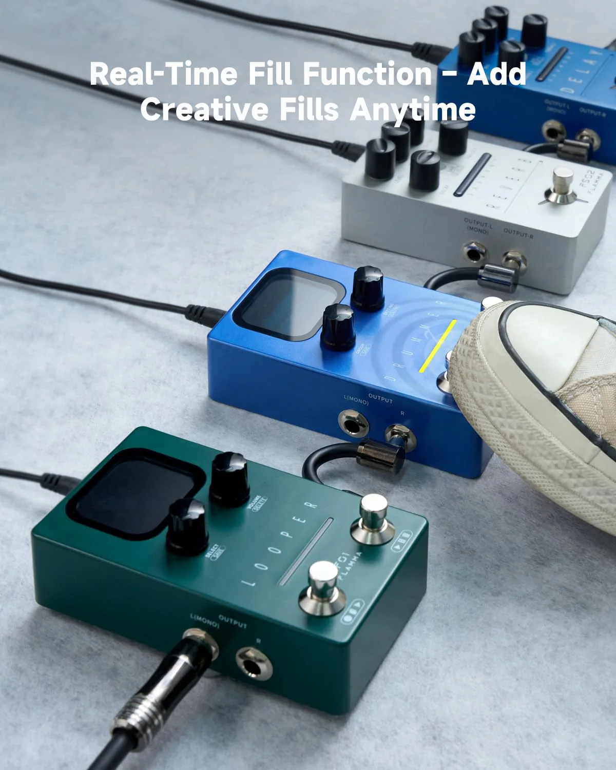 FLAMMA FF02 Drum Machine Guitar Pedal - 121 Drum Grooves, 11 Music Genres, Tap Tempo, Adjustable Rhythms, Stereo I/O for Live & Studio Use Drum Blue - Image 3