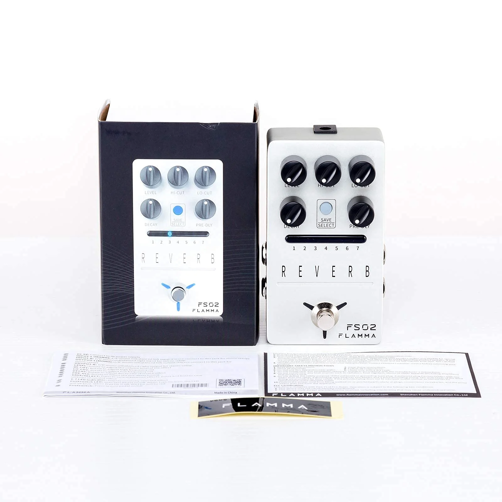 FLAMMA FS02 Reverb Pedal Stereo Guitar Effects with 7 Storable Preset Slots 7 Reverb Effects Room Hall Church Cave Plate Spring Mod True Bypass Trail On - Image 9