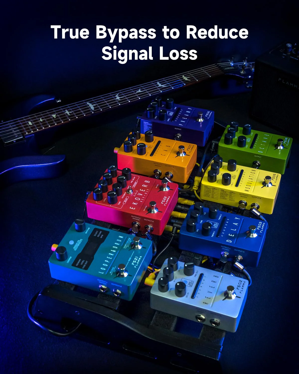 FLAMMA FS05 Multi Modulation Pedal Electric Guitar Stereo Effects Pedal with 7 Storable Slots 11 Modulation Effects True Bypass FS05 Modulation - Image 6