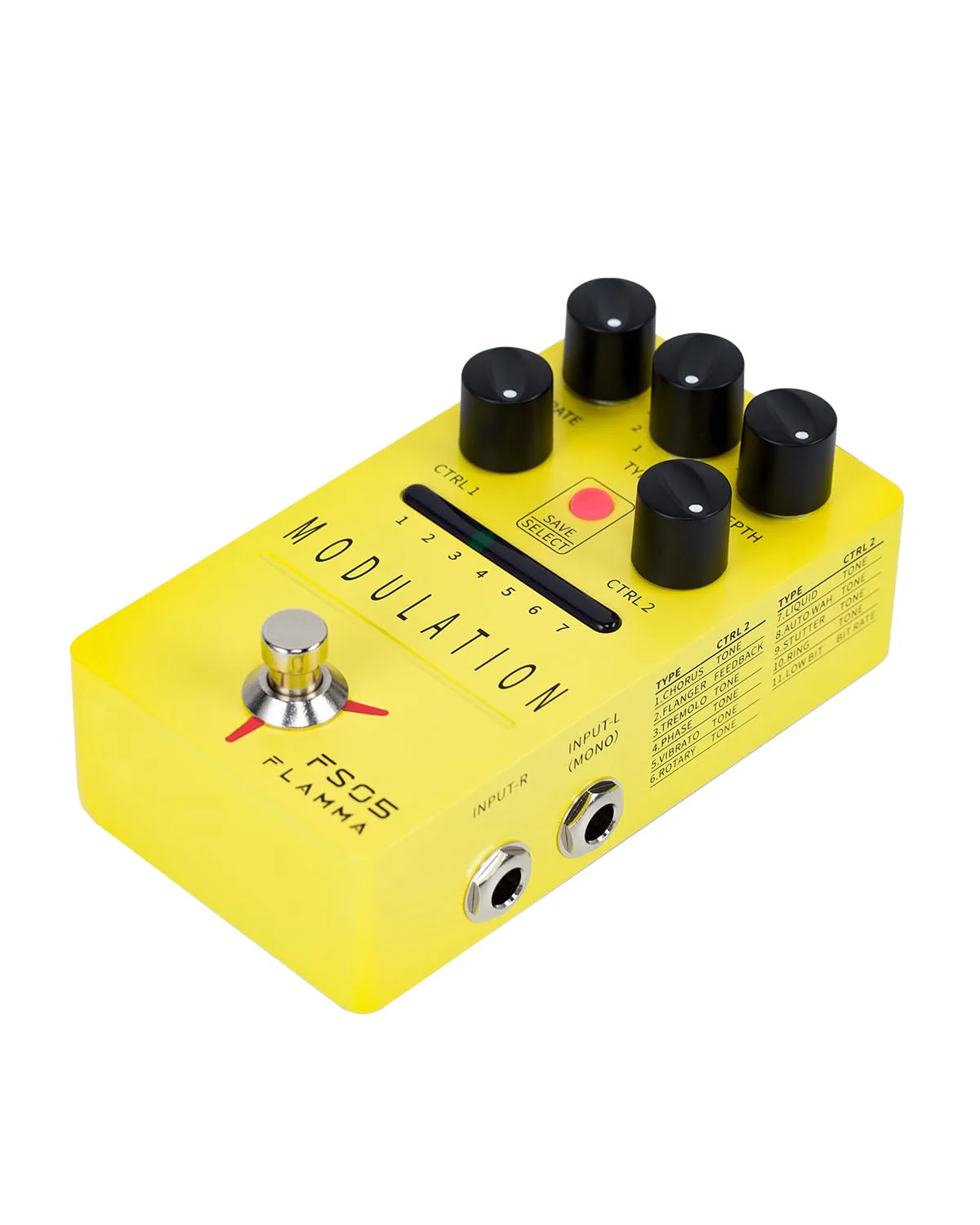 FLAMMA FS05 Multi Modulation Pedal Electric Guitar Stereo Effects Pedal with 7 Storable Slots 11 Modulation Effects True Bypass FS05 Modulation - Image 7
