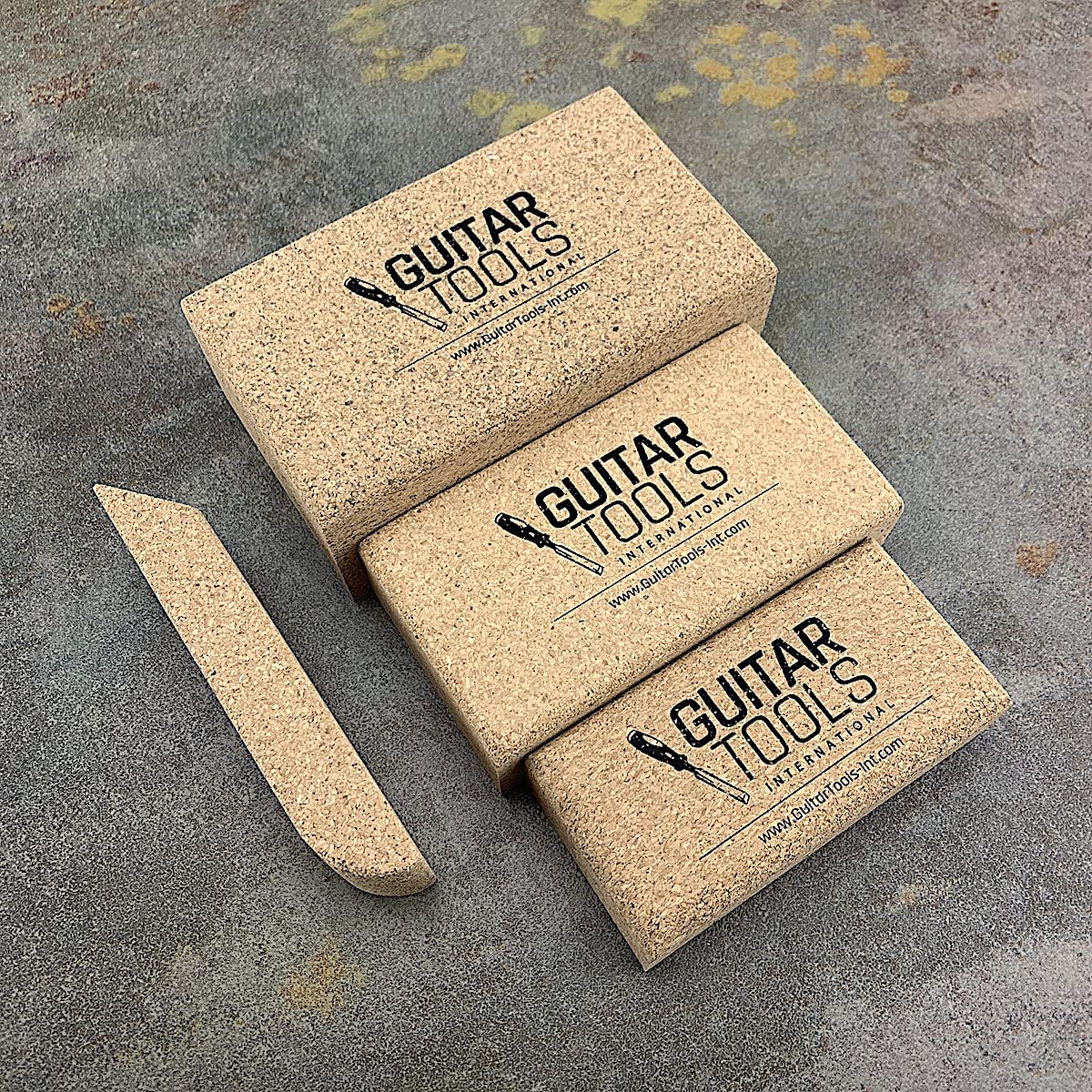 Flat Beveled Cork Sanding Block for Guitar Luthiers - Tool - Carpenter - Files - Guitar - Bodies - Wood - Furniture - Bass - Repair instruments - 4 pcs - LCBS-SET - Image 2