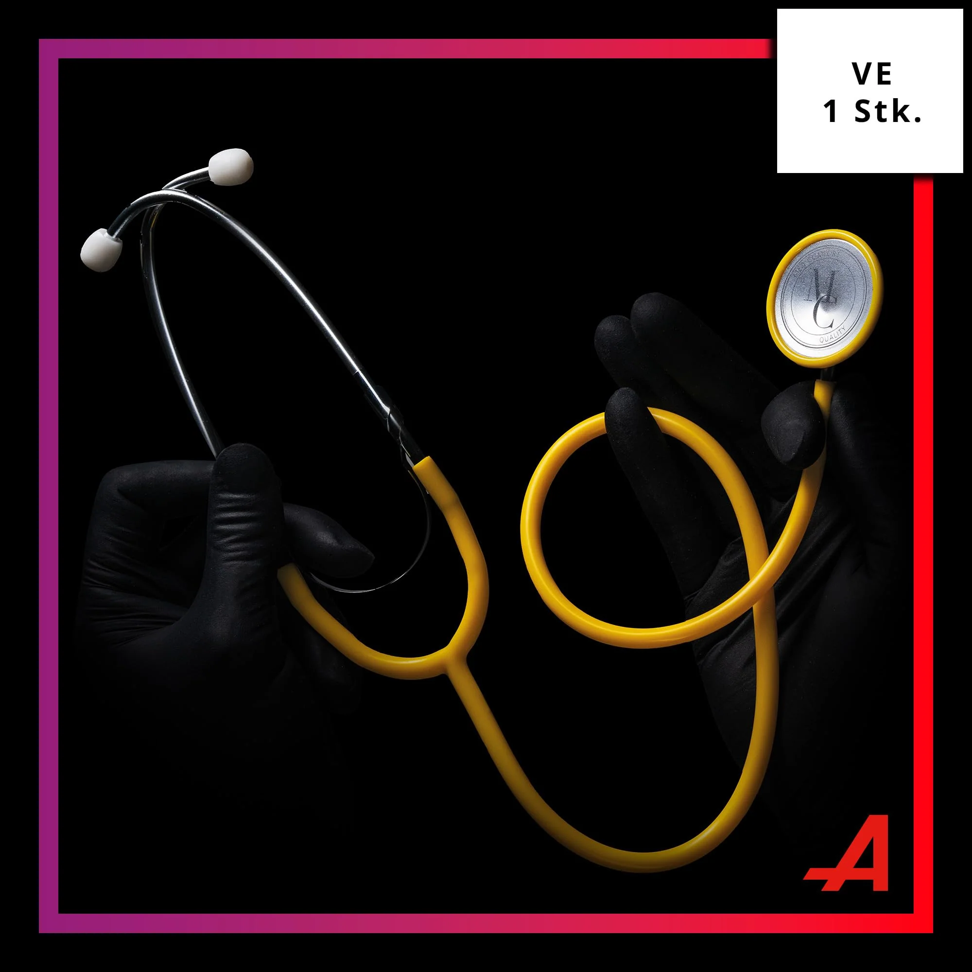 Flat Head Stethoscope, Med-Comfort, Yellow, Pack of 1 - High Quality Stethoscope for Doctors and Nurses - Image 2