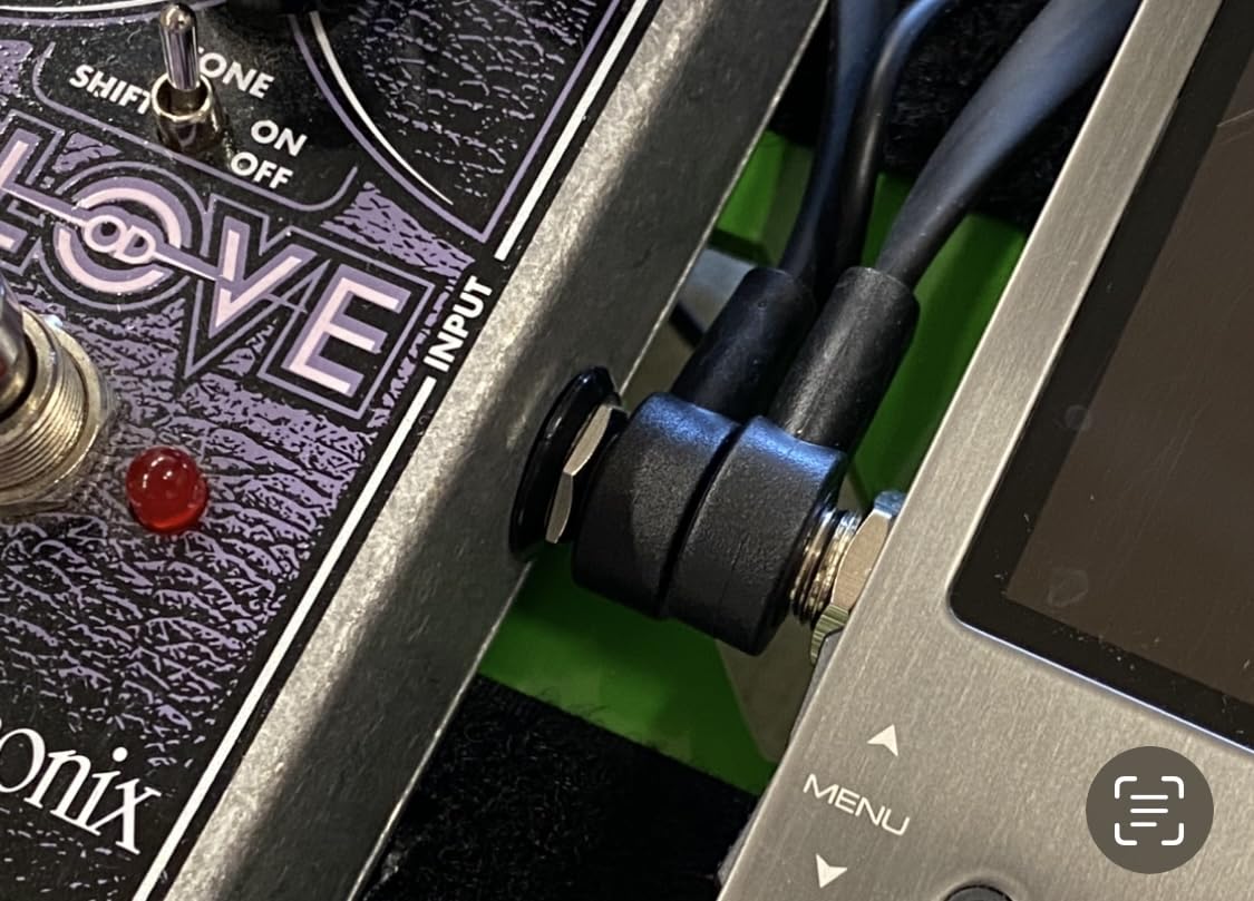 Flat Low Profile C Shape 1/4"" Right Angle Guitar Effects Pedal Patch Cables (3), Black 3 - Image 5