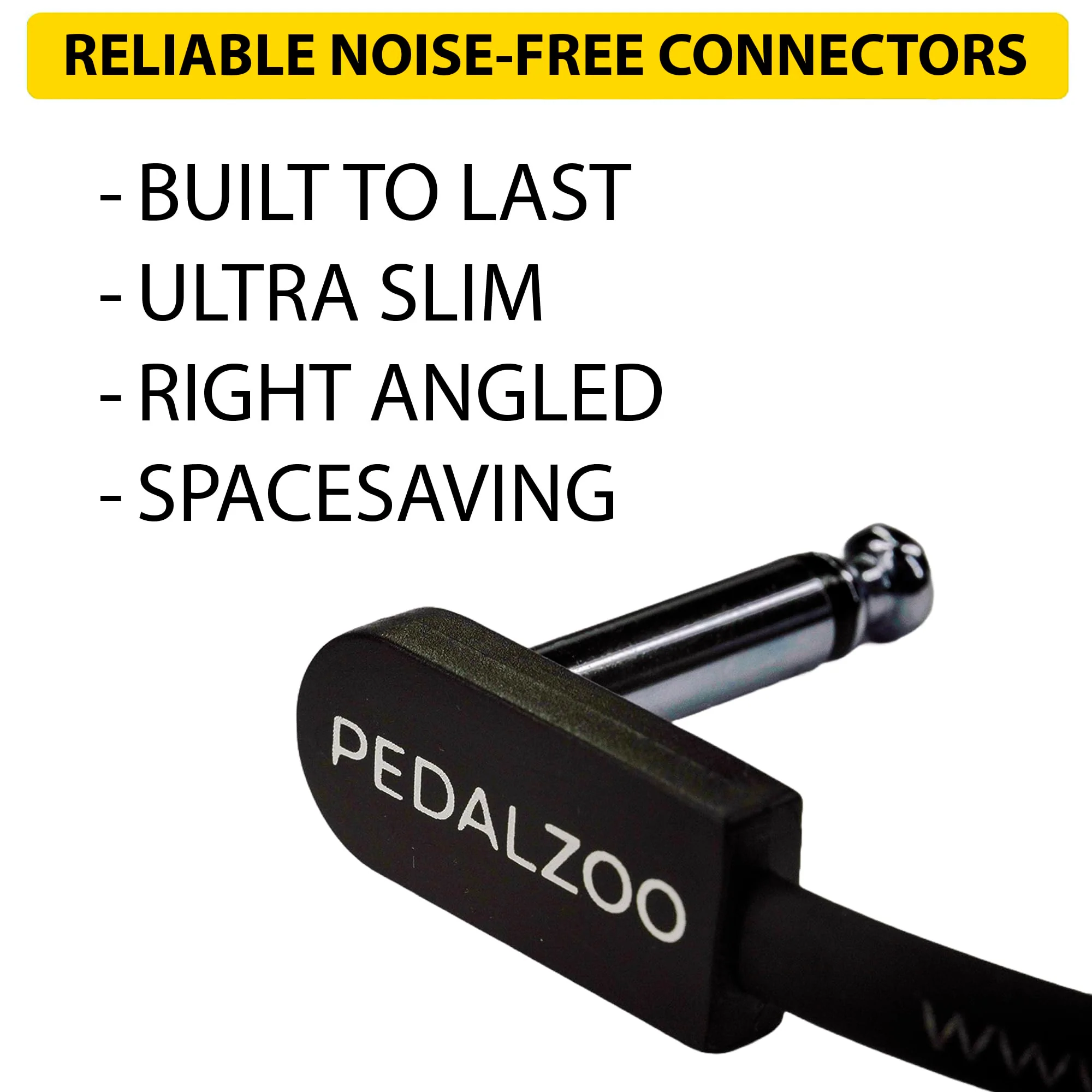Flat Patch Cable for Guitar Effects Pedals - Space-Saving and Reliable Pedalboard Connection (3-inch/3-pack) 3-inch/3-pack - Image 5