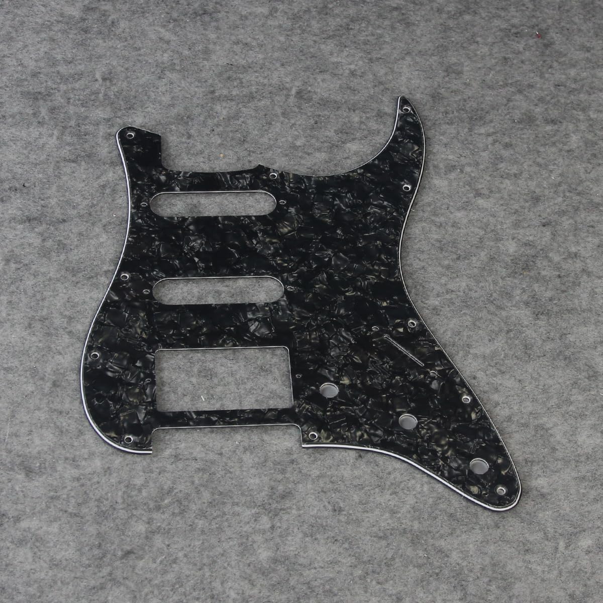 FLEOR 11 Holes HSS Pickguard ST Style Guitar Pickguard Pick Guard Scratchplate with Screws,4Ply Black Pearl 4Ply Black Pearl - Image 2