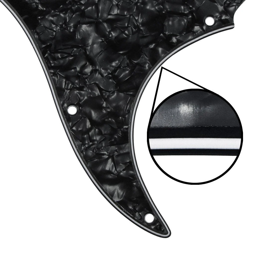 FLEOR 11 Holes HSS Pickguard ST Style Guitar Pickguard Pick Guard Scratchplate with Screws,4Ply Black Pearl 4Ply Black Pearl - Image 4