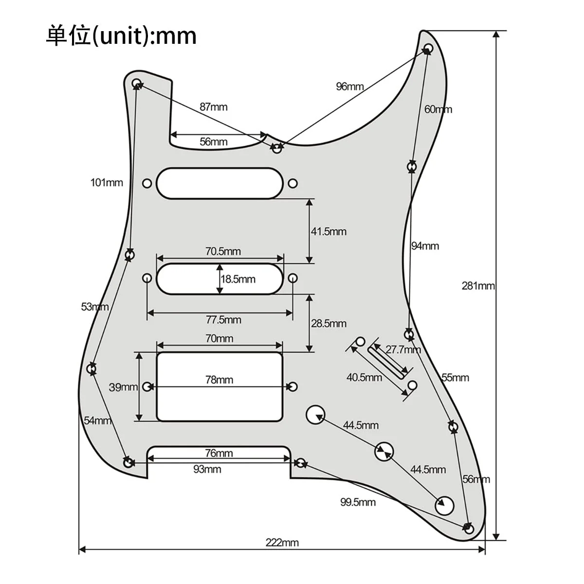 FLEOR 11 Holes HSS Pickguard ST Style Guitar Pickguard Pick Guard Scratchplate with Screws,4Ply Black Pearl 4Ply Black Pearl - Image 5