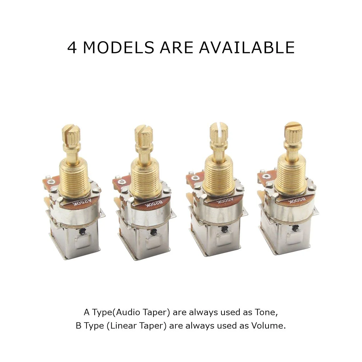 FLEOR 2pcs A500K Push Push Guitar Pots Audio Taper Potentiometers Long Copper Split Shaft A500K Long shaft - Image 6