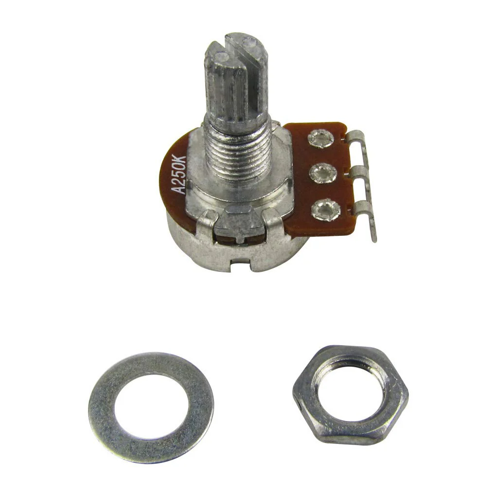FLEOR 2pcs Small Size A250K Guitar Pots Knurled Split Shaft Potentiometers Audio Taper Short Shaft - Image 2