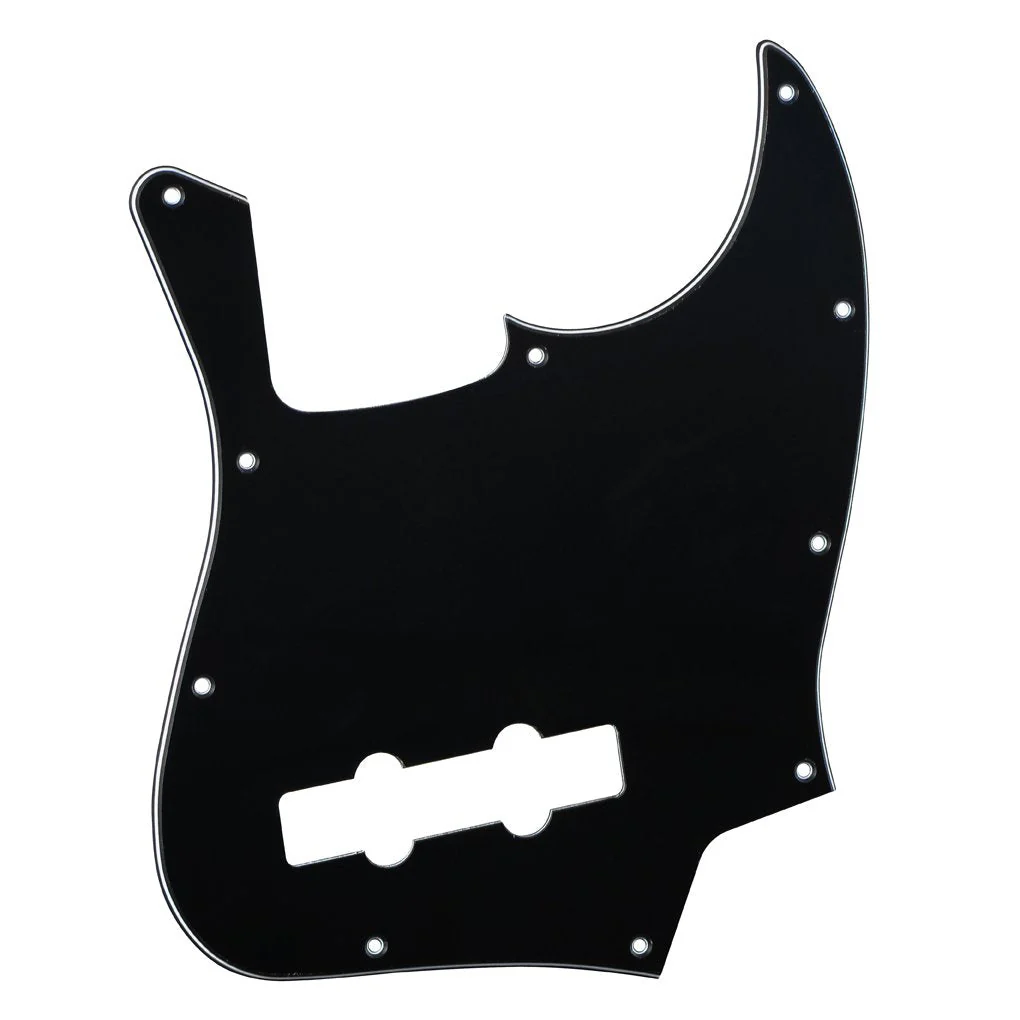 FLEOR 3Ply Black 10 Hole Jazz Bass Pickguard Scratch Plate Pick Guards for 4 Strings American/Mexican Standard Jazz Bass Part - Image 2
