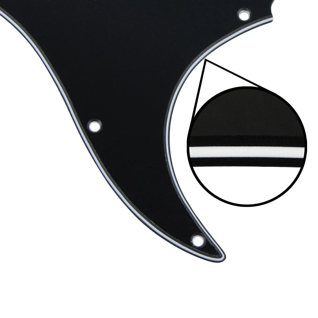 FLEOR 3Ply Black HH Pickguard 11 Holes ST Guitar Pick Guard Backplate Screws Set - Image 4