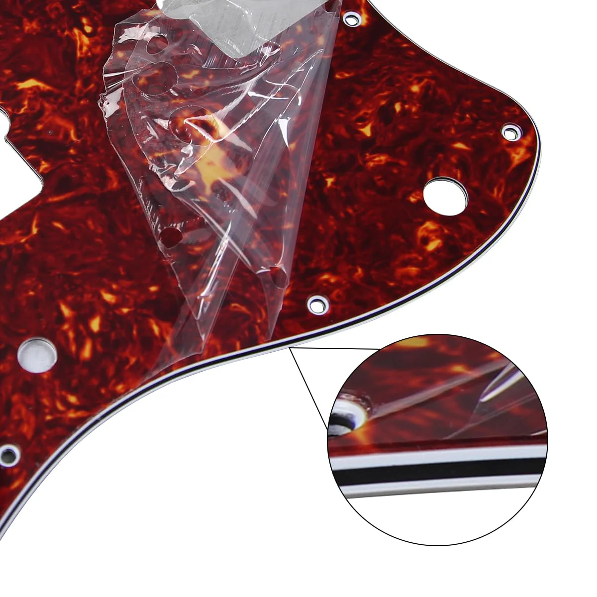 FLEOR 4Ply Red Tortoise Shell Vintage JM Pickguard Guitar Scratch Plate w/Screws Fit Vintage Style JM Guitar Part - Image 3