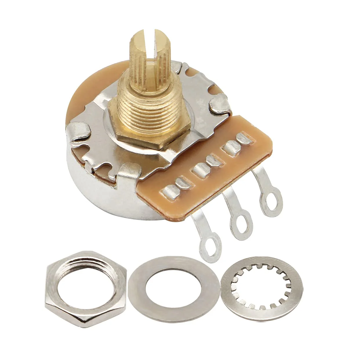 FLEOR 500K Audio Pots 15.5mm Short Split Shaft Guitar Potentiometer, Pack of 2 15.5mm Short Shaft A500K - Image 3