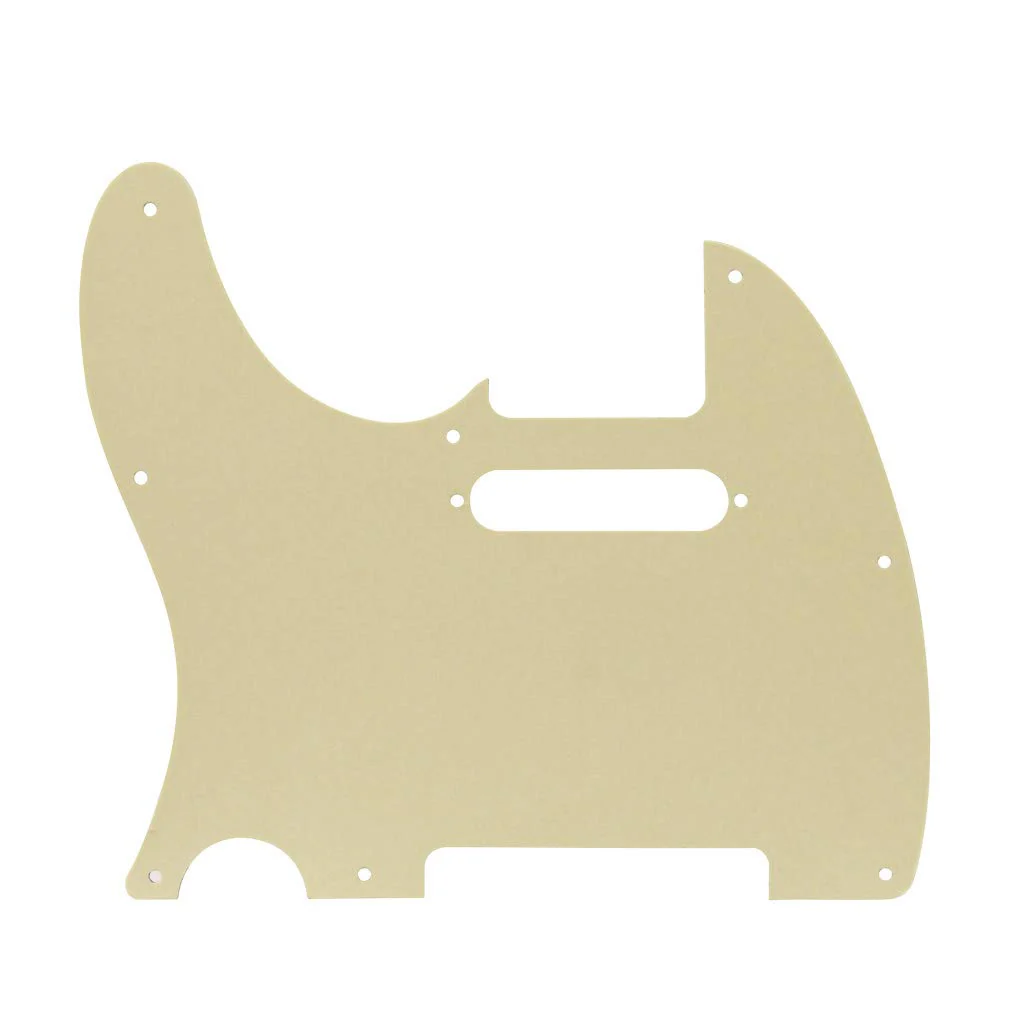 FLEOR 8 Hole Tele Pickguard w/Screws Fit USA/MX Standard Telecaster Pickguard Replacement, 4Ply Aged Pearl - Image 3